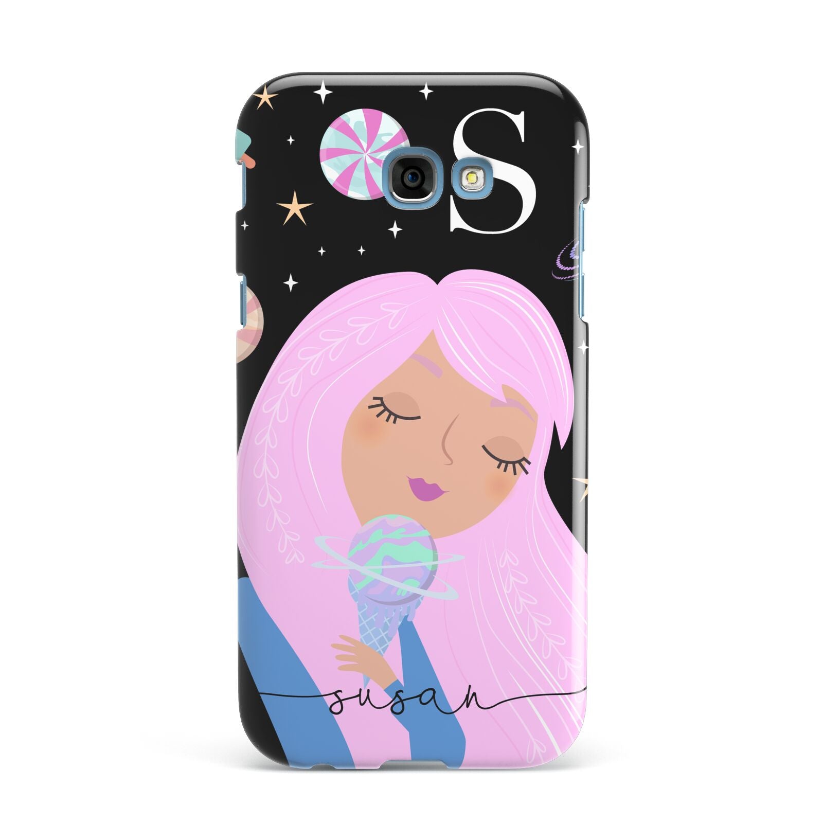 Pink Space Lady Personalised Samsung Galaxy A7 2017 Case