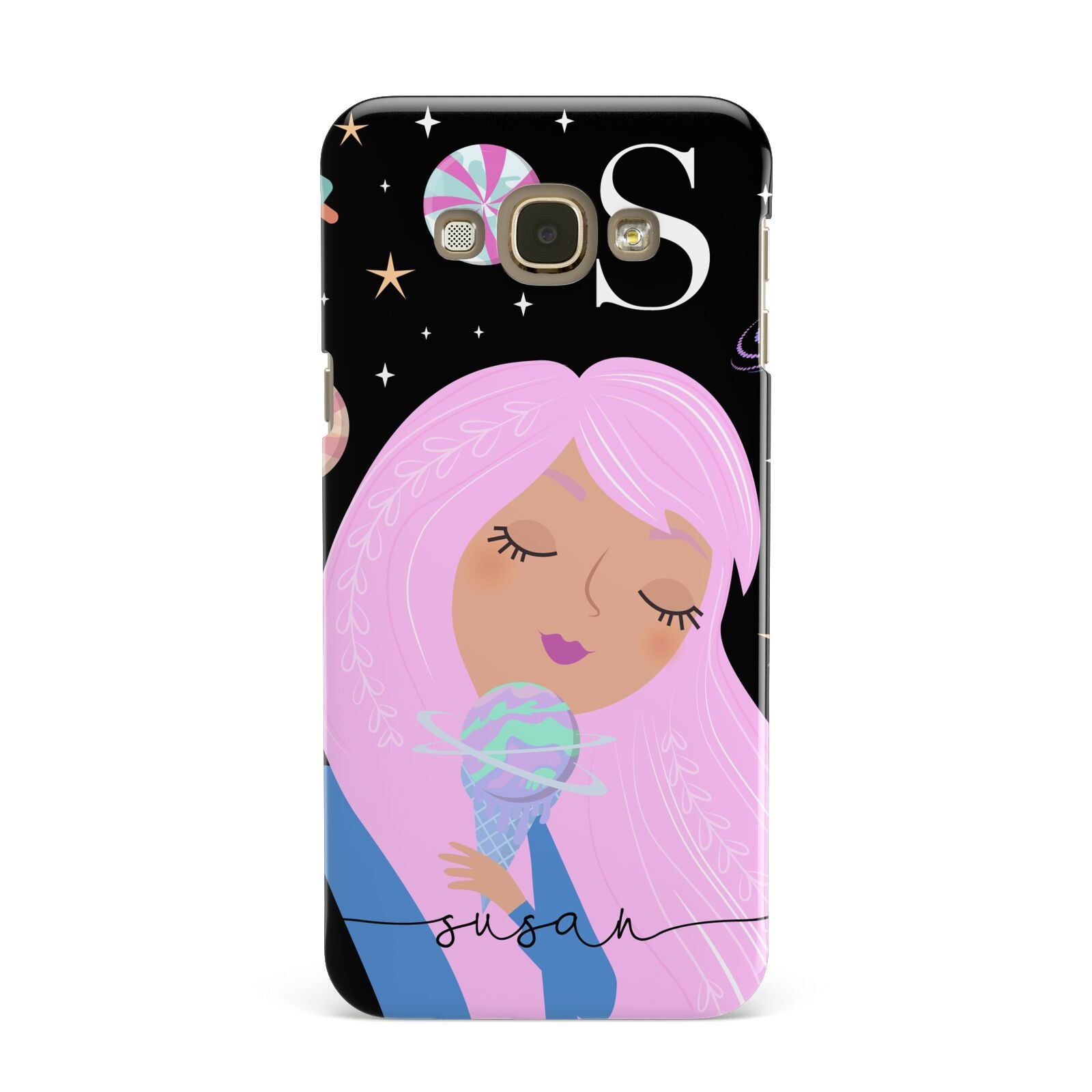 Pink Space Lady Personalised Samsung Galaxy A8 Case