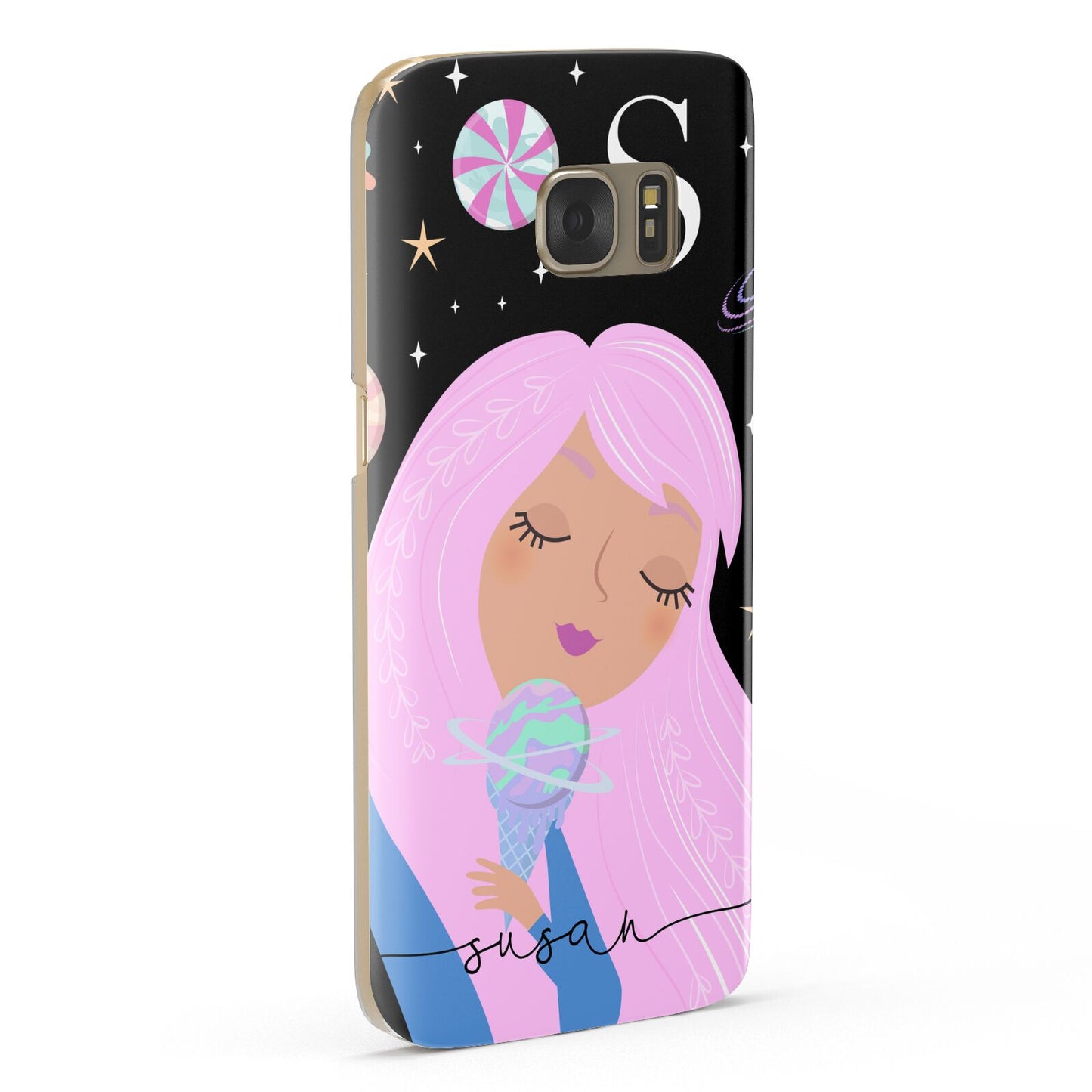 Pink Space Lady Personalised Samsung Galaxy Case Fourty Five Degrees