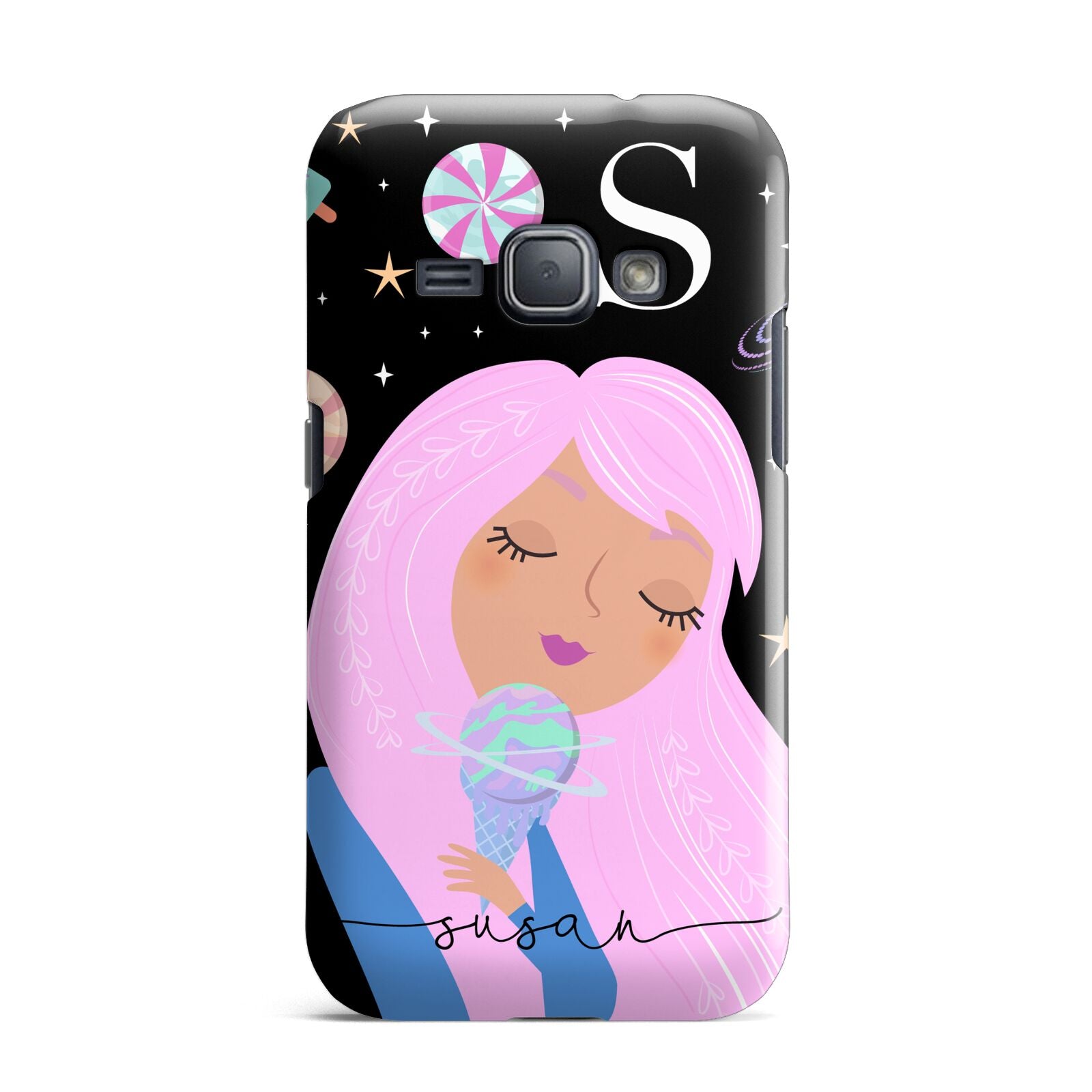 Pink Space Lady Personalised Samsung Galaxy J1 2016 Case