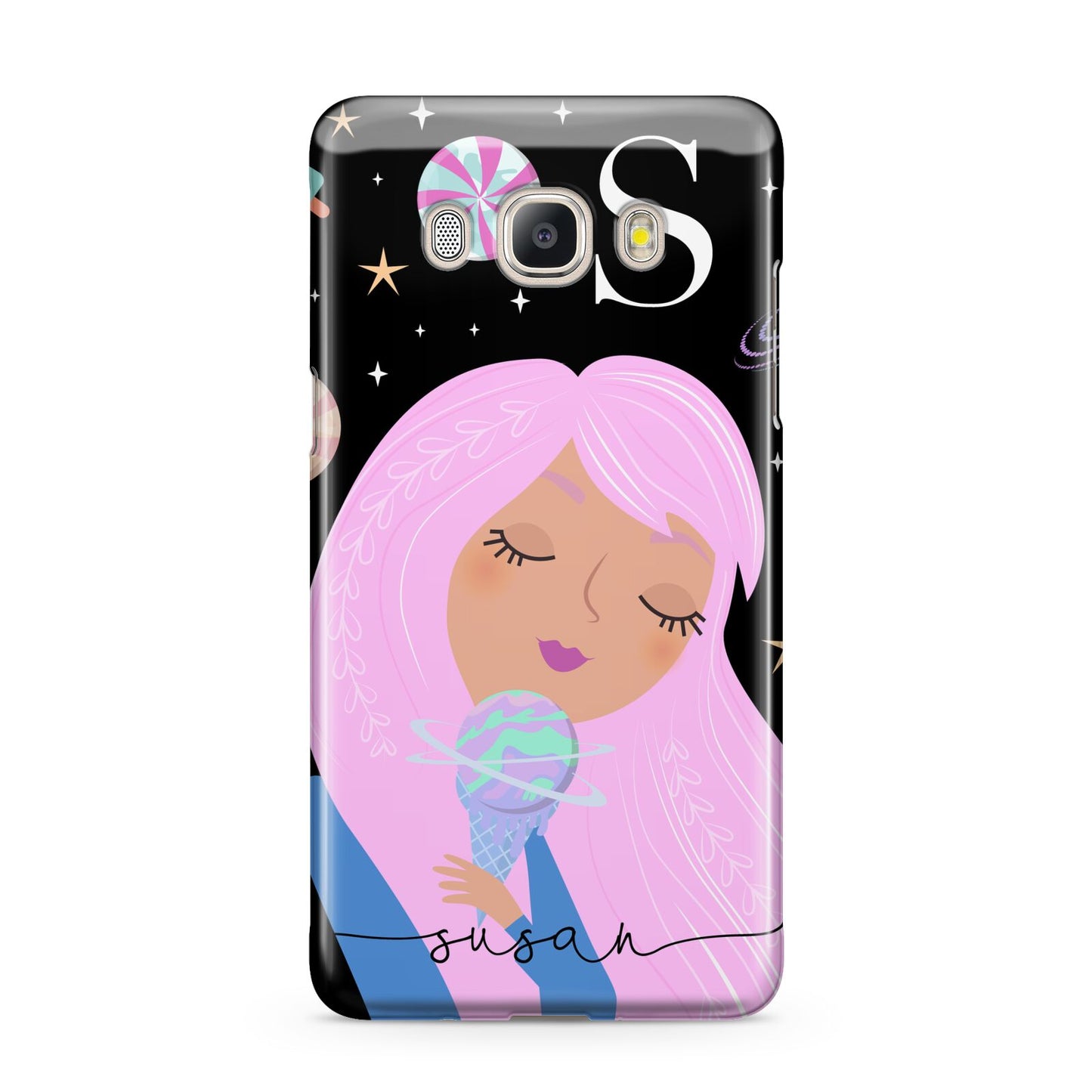 Pink Space Lady Personalised Samsung Galaxy J5 2016 Case