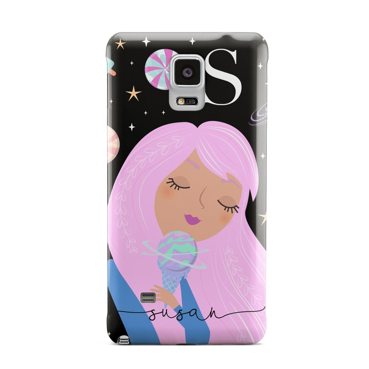 Pink Space Lady Personalised Samsung Galaxy Note 4 Case