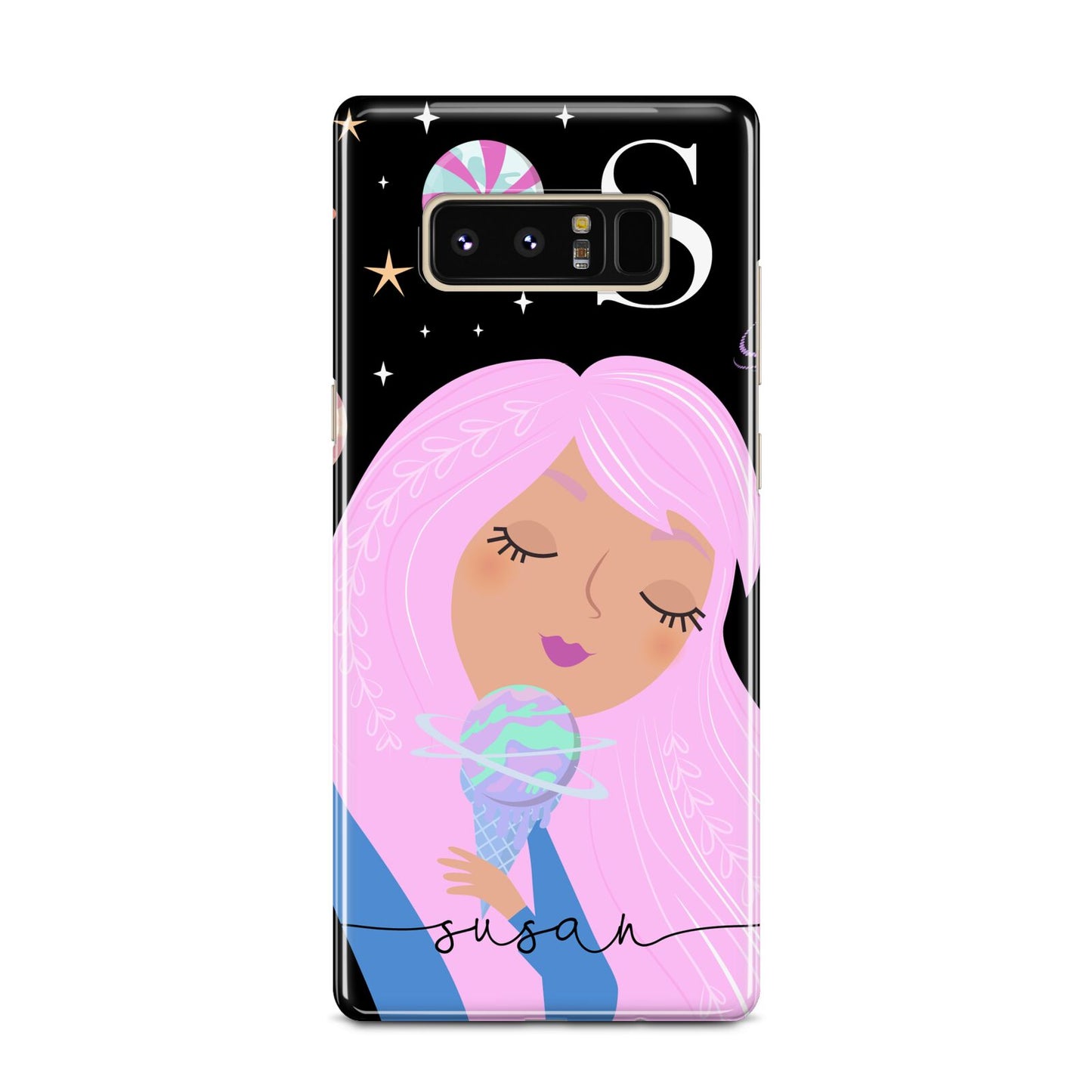 Pink Space Lady Personalised Samsung Galaxy Note 8 Case