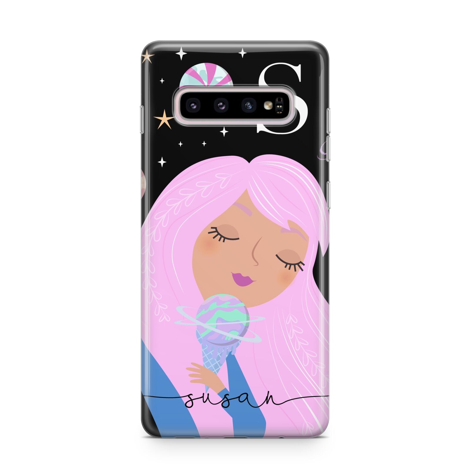 Pink Space Lady Personalised Samsung Galaxy S10 Plus Case