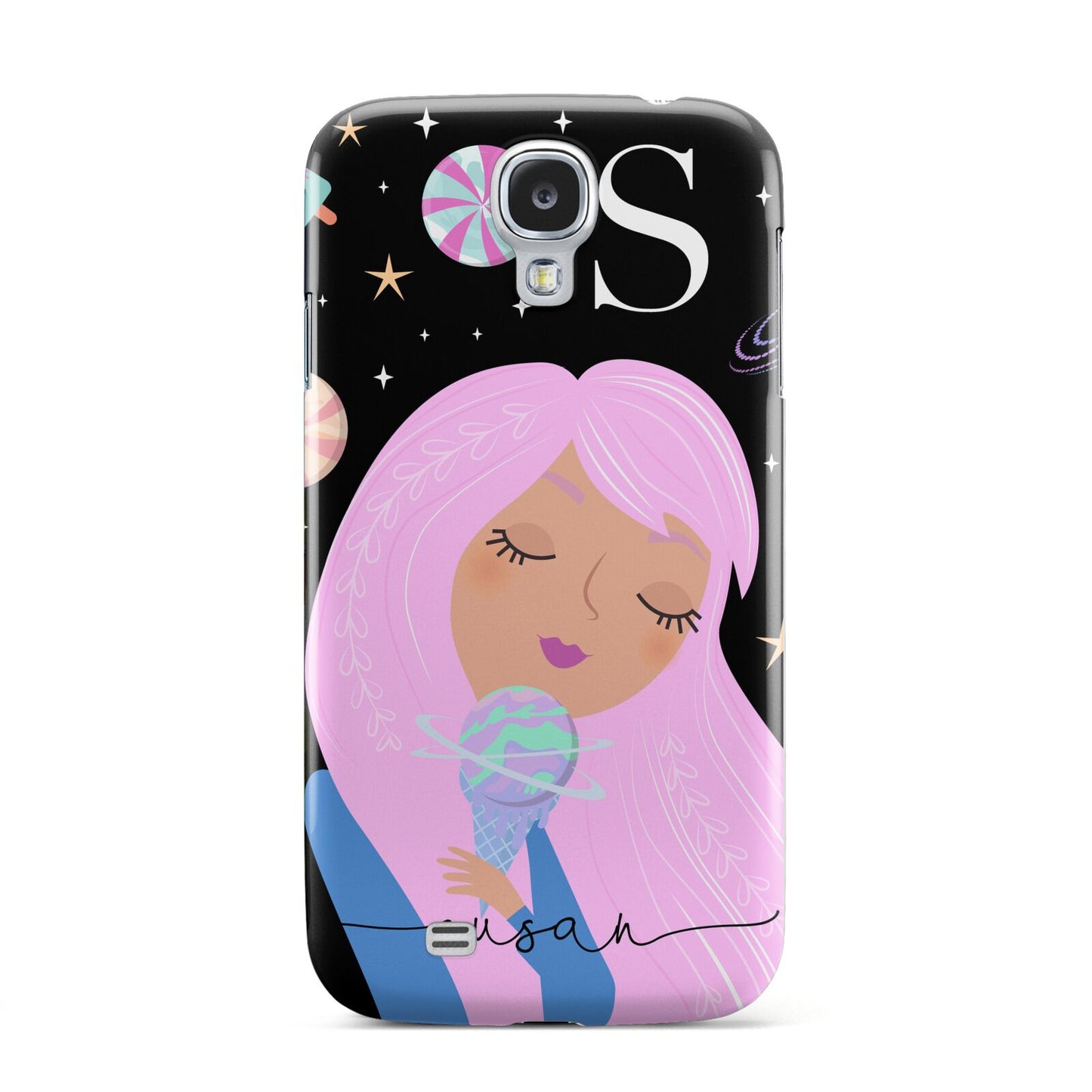 Pink Space Lady Personalised Samsung Galaxy S4 Case