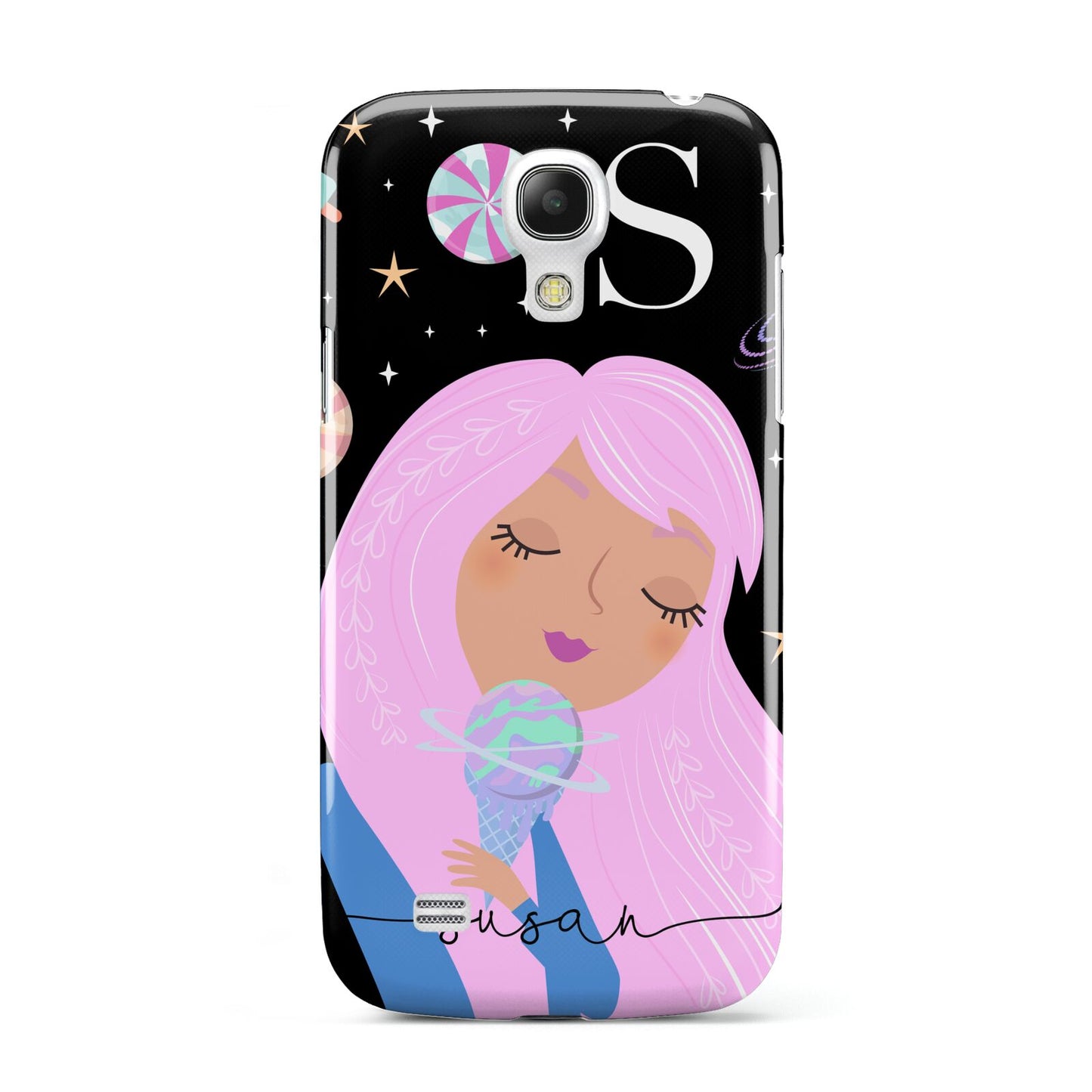 Pink Space Lady Personalised Samsung Galaxy S4 Mini Case