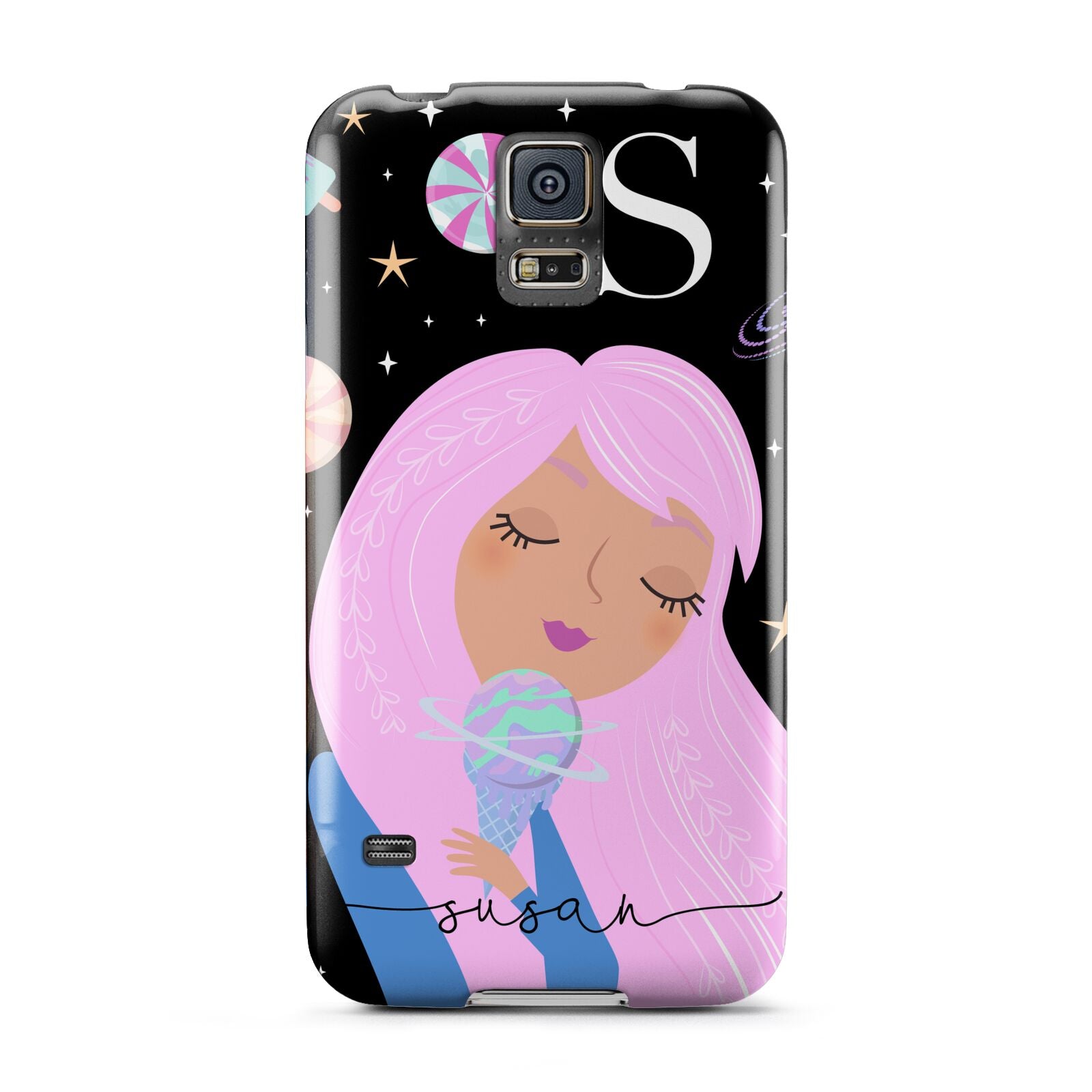 Pink Space Lady Personalised Samsung Galaxy S5 Case