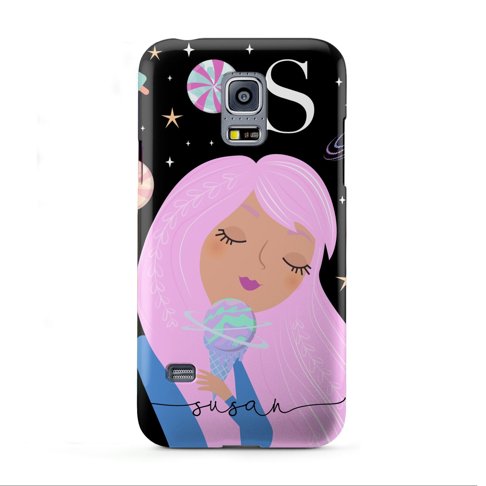 Pink Space Lady Personalised Samsung Galaxy S5 Mini Case