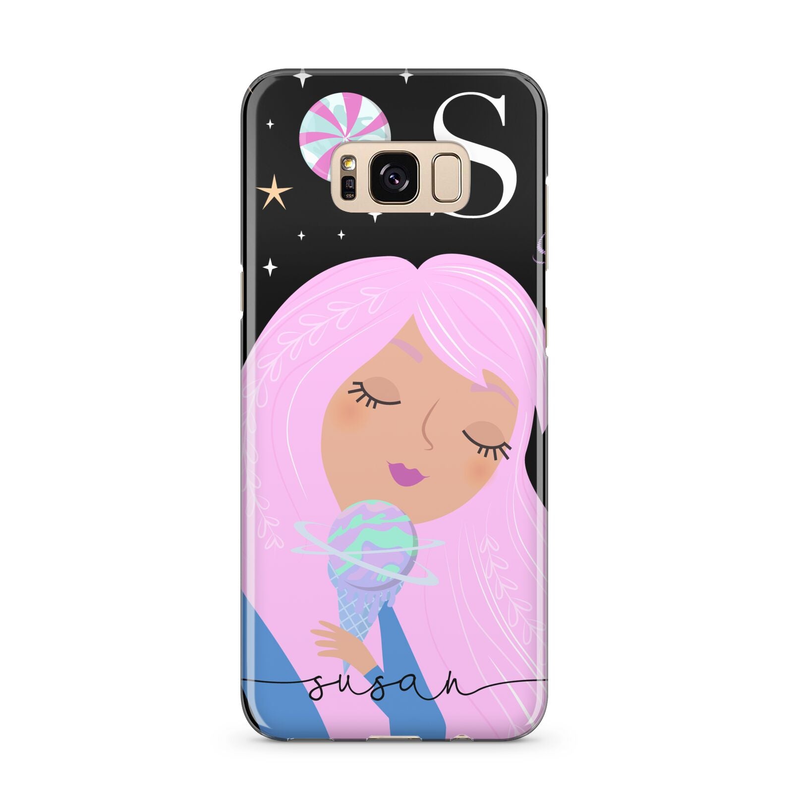 Pink Space Lady Personalised Samsung Galaxy S8 Plus Case