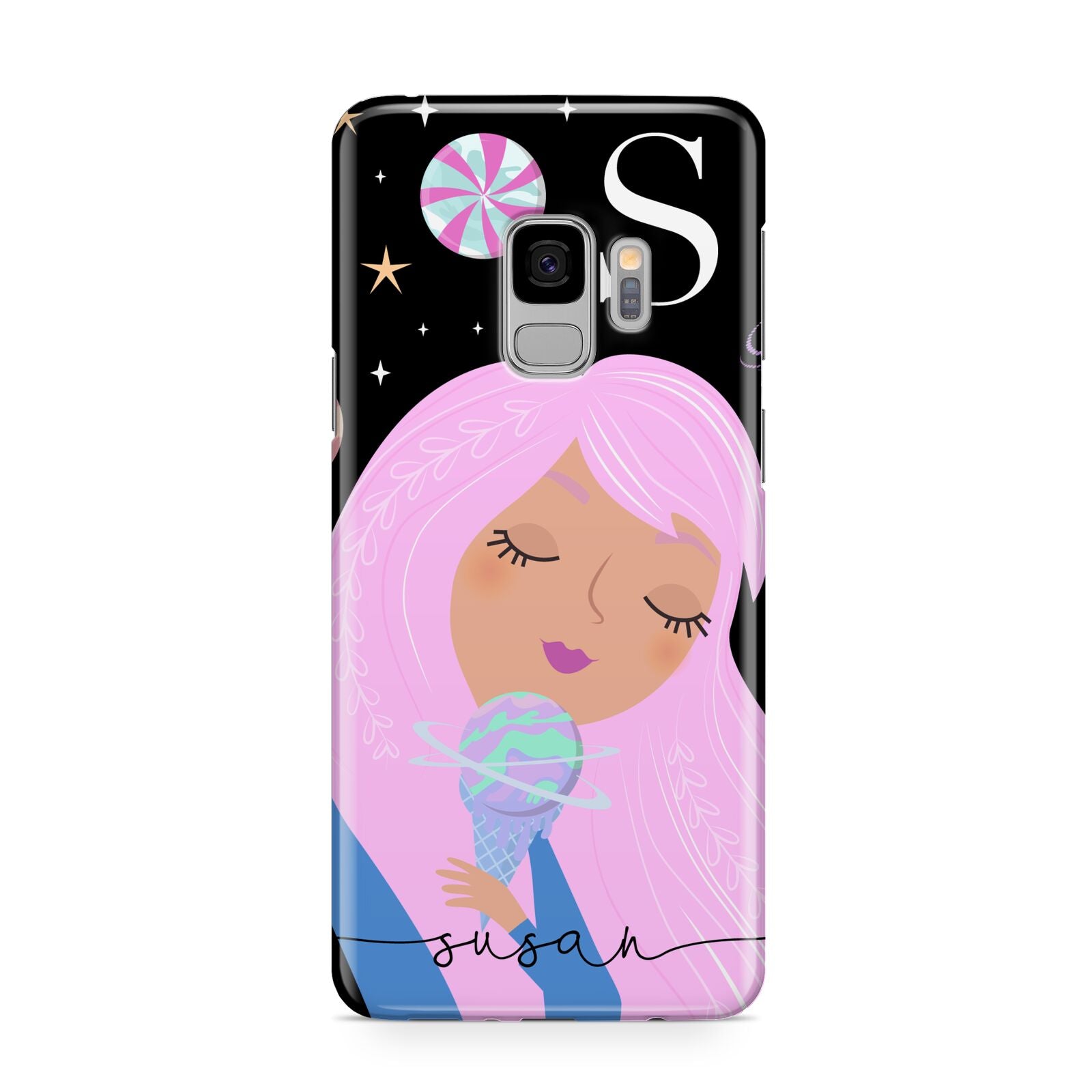 Pink Space Lady Personalised Samsung Galaxy S9 Case