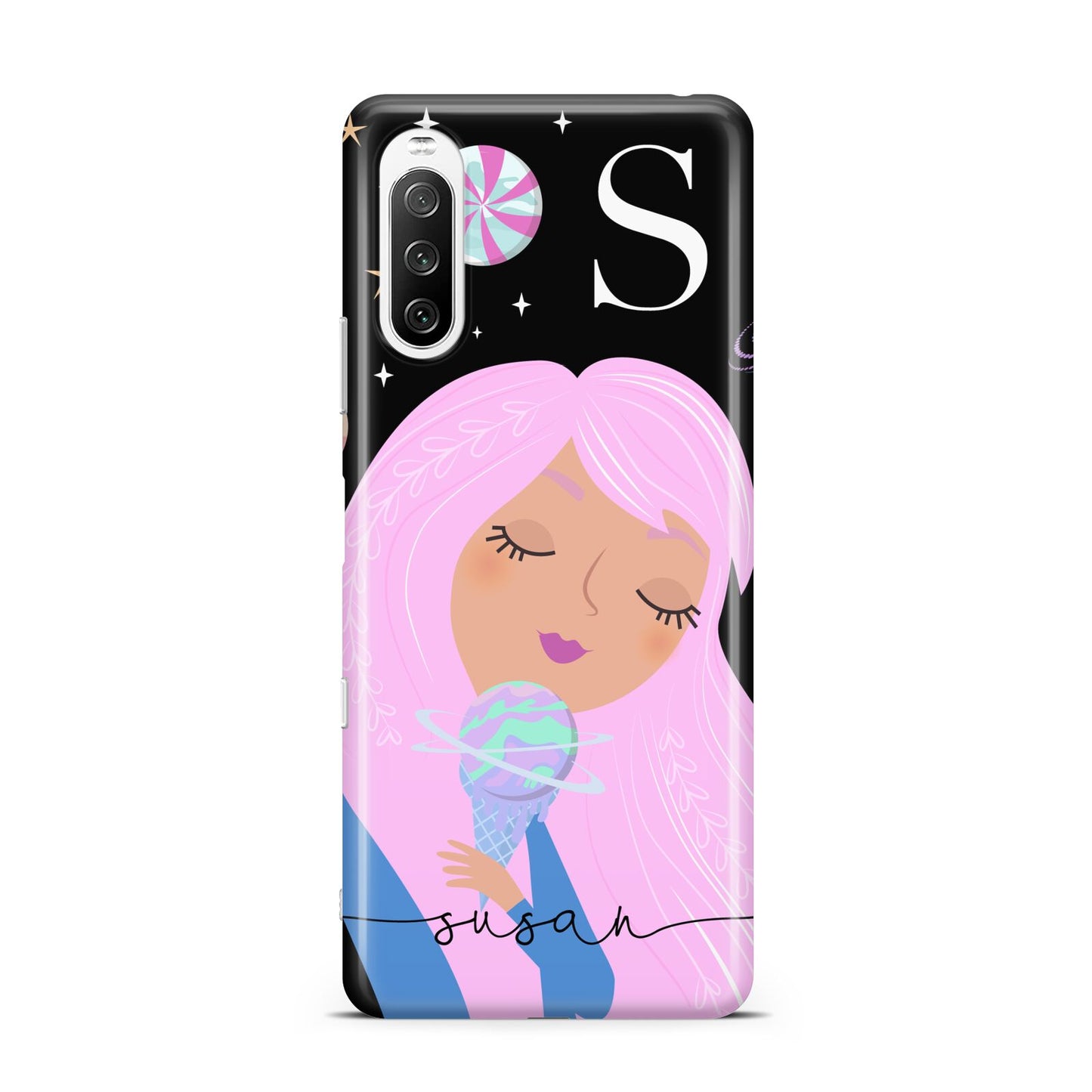 Pink Space Lady Personalised Sony Xperia 10 III Case