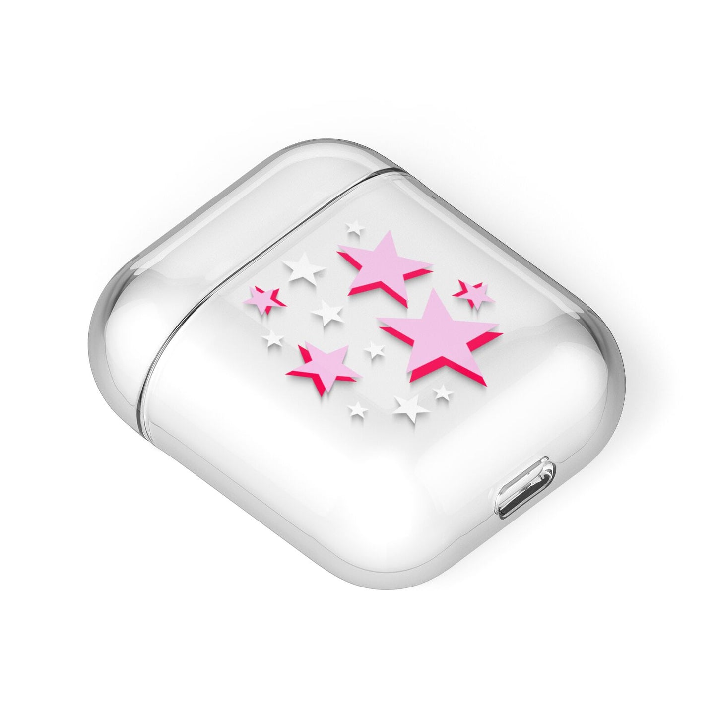 Pink Star AirPods Case Laid Flat
