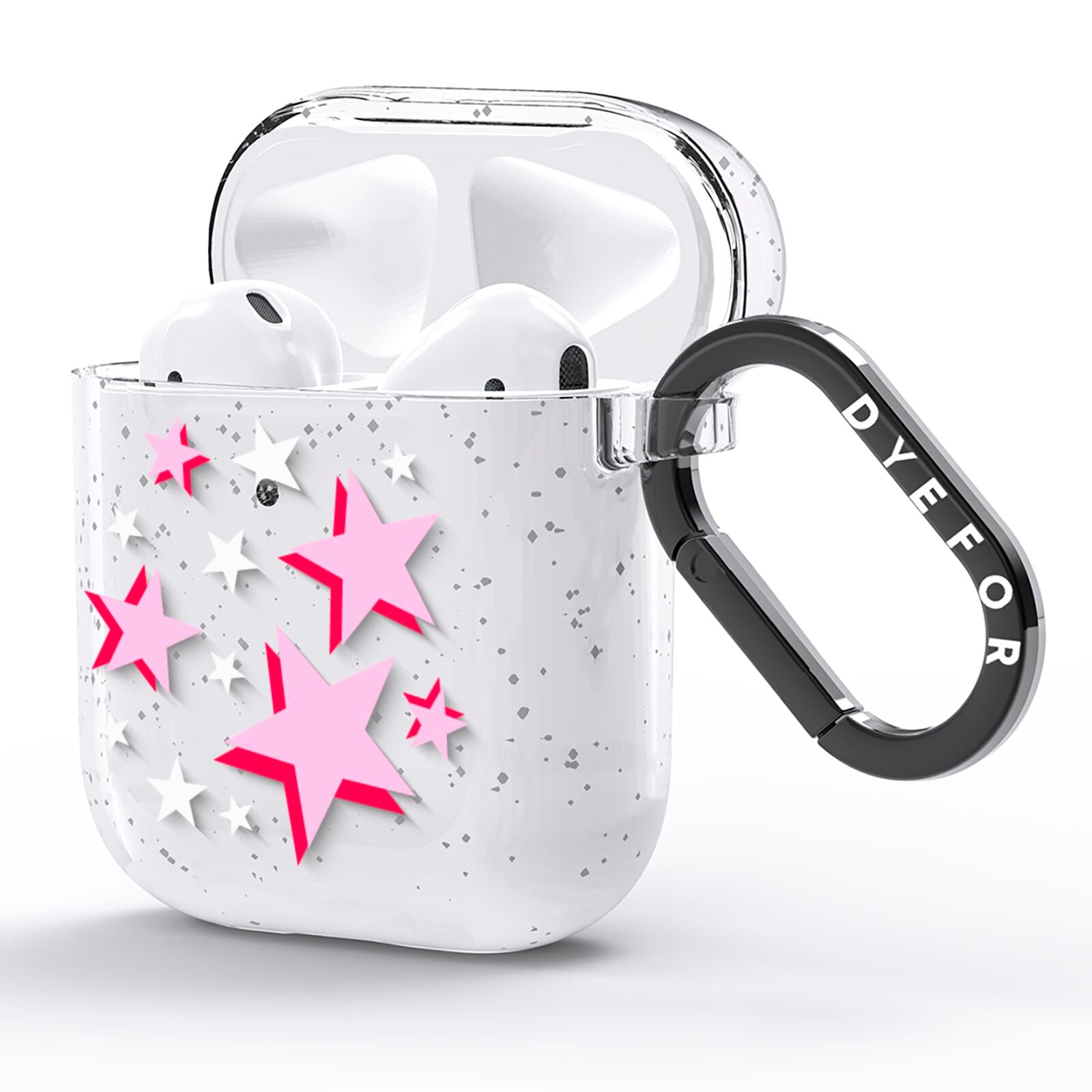 Pink Star AirPods Glitter Case Side Image