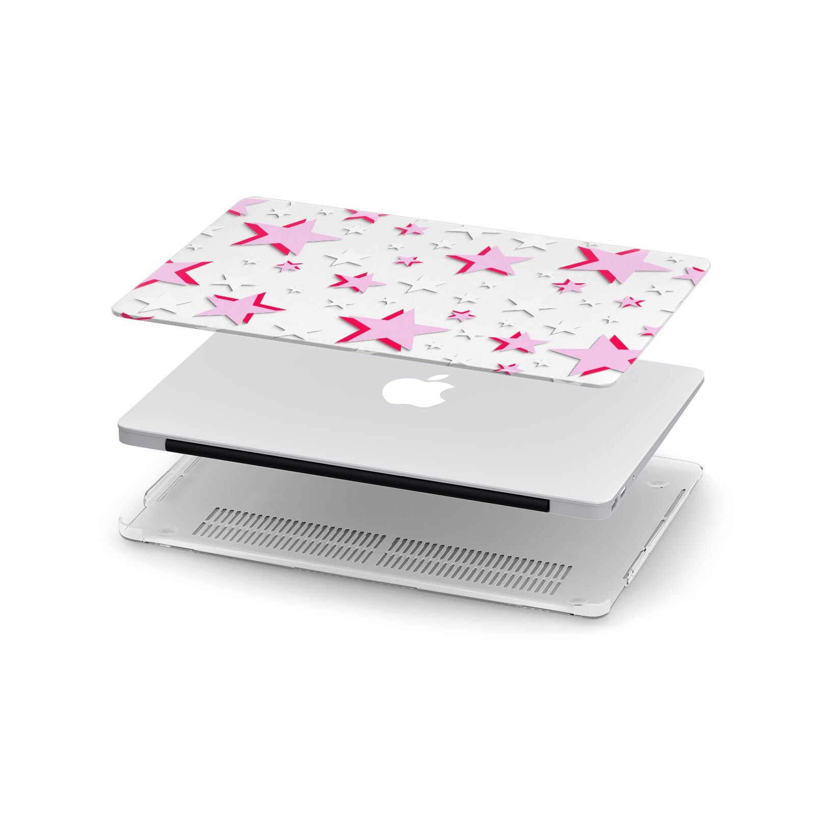 Pink Star Apple MacBook Case in Detail