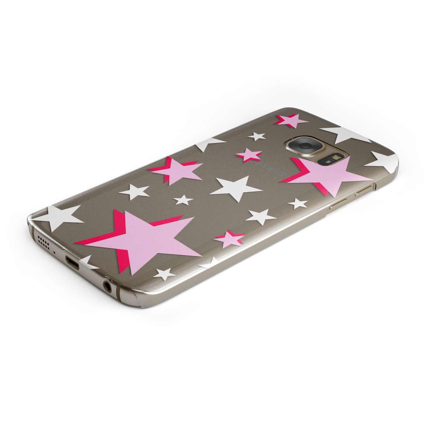 Pink Star Protective Samsung Galaxy Case Angled Image