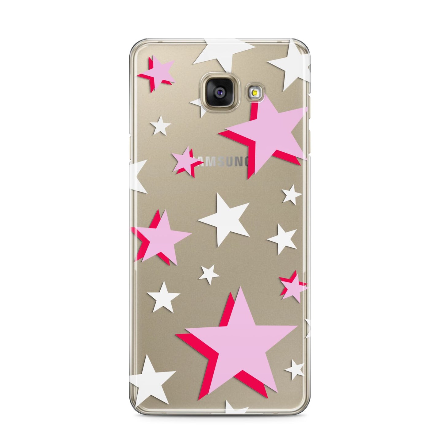 Pink Star Samsung Galaxy A3 2016 Case on gold phone