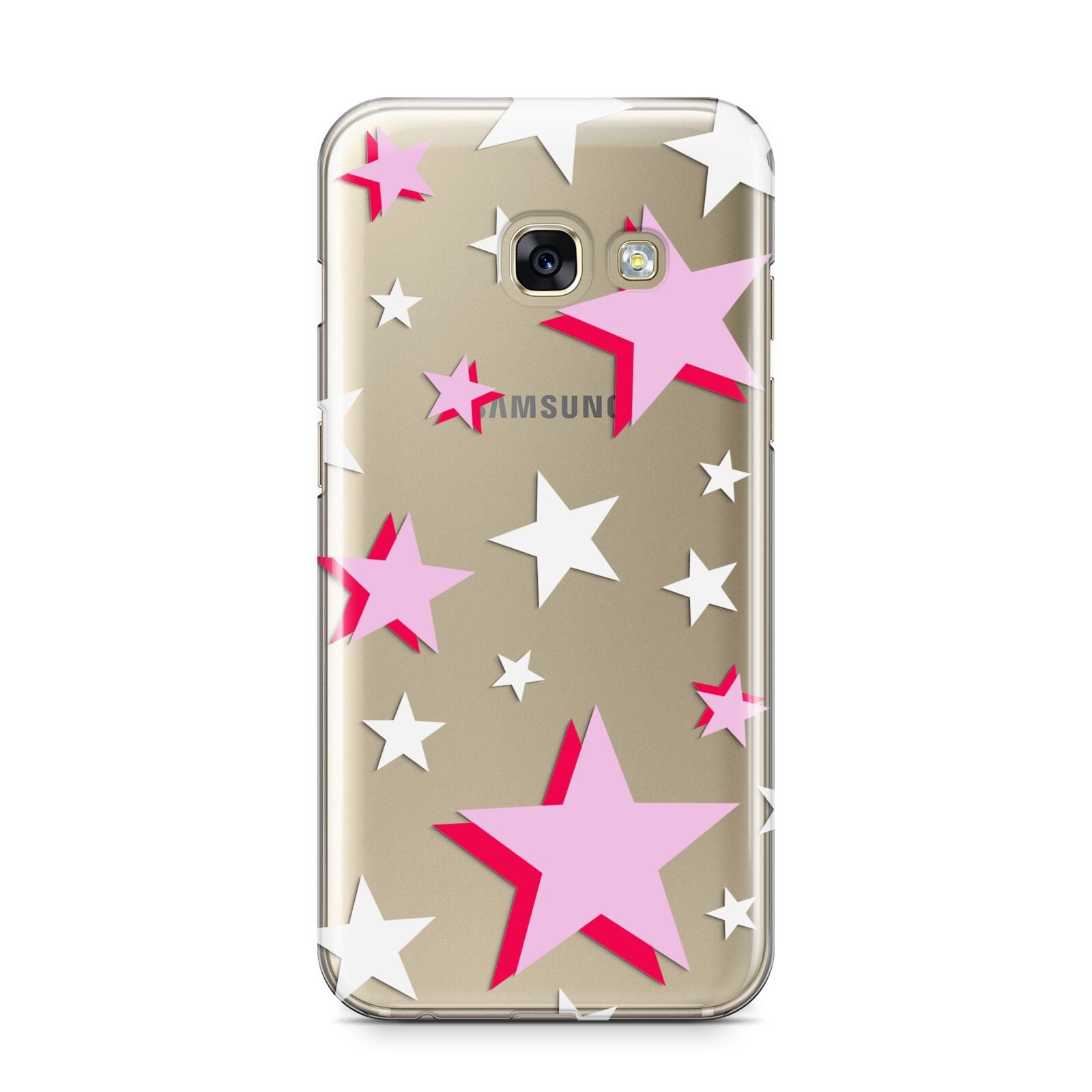 Pink Star Samsung Galaxy A3 2017 Case on gold phone