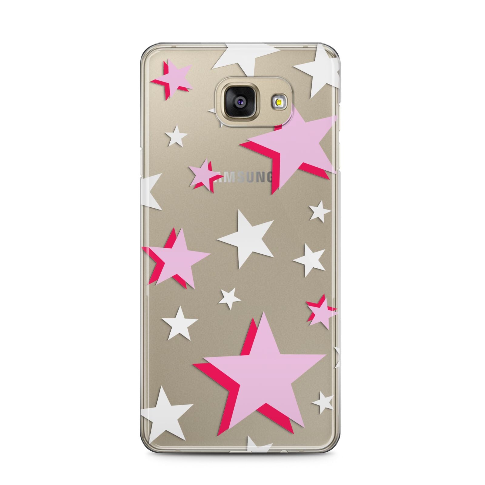 Pink Star Samsung Galaxy A5 2016 Case on gold phone