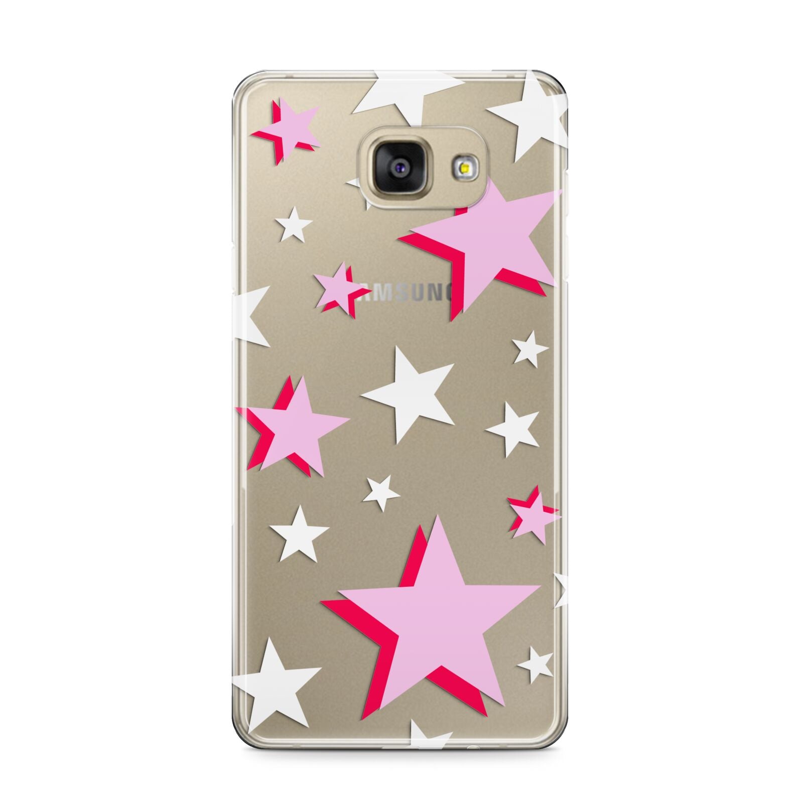 Pink Star Samsung Galaxy A9 2016 Case on gold phone