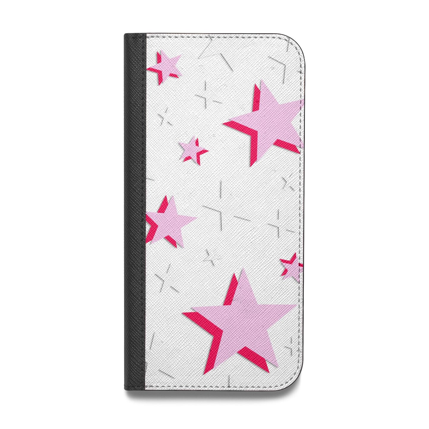 Pink Star Vegan Leather Flip iPhone Case