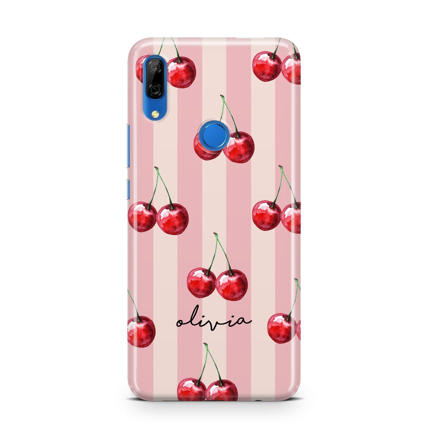 Pink Stripes with Cherries and Text Huawei P Smart Z