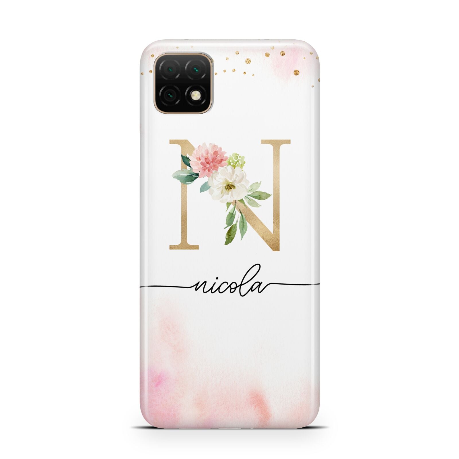 Pink Watercolour Monogram Huawei Enjoy 20 Phone Case