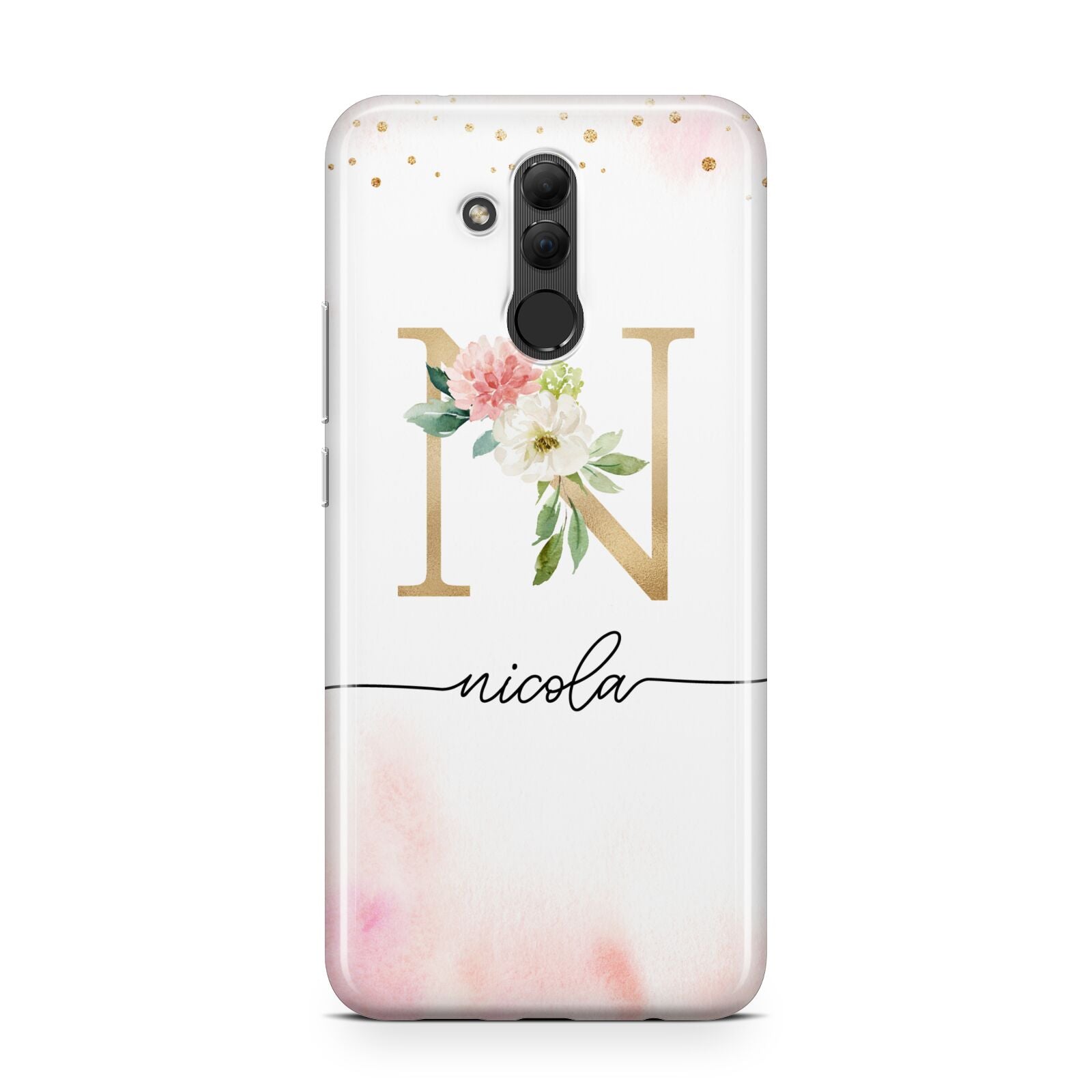 Pink Watercolour Monogram Huawei Mate 20 Lite