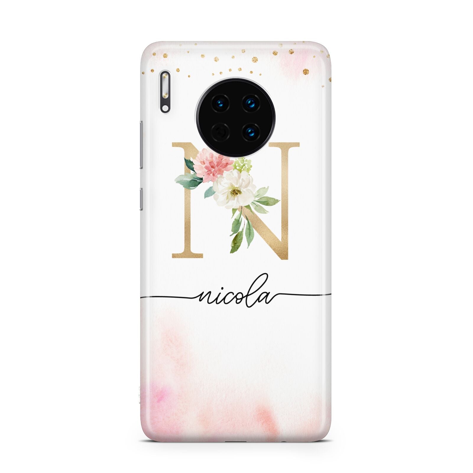 Pink Watercolour Monogram Huawei Mate 30