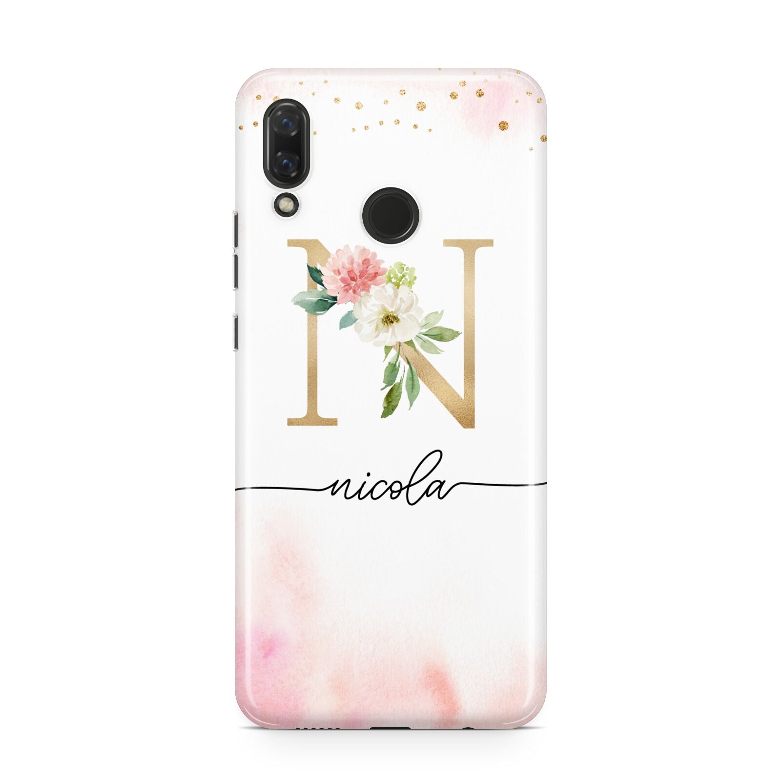 Pink Watercolour Monogram Huawei Nova 3 Phone Case