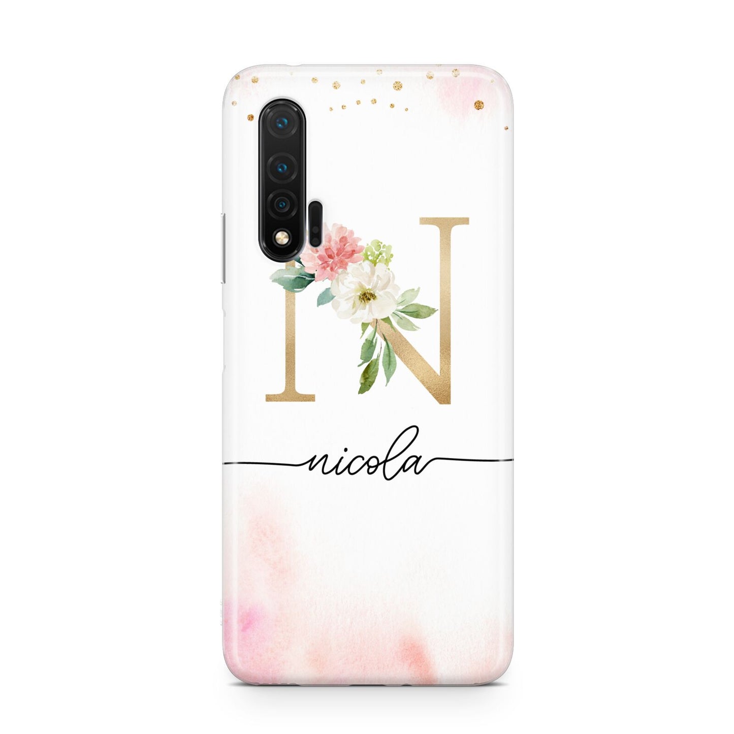 Pink Watercolour Monogram Huawei Nova 6 Phone Case