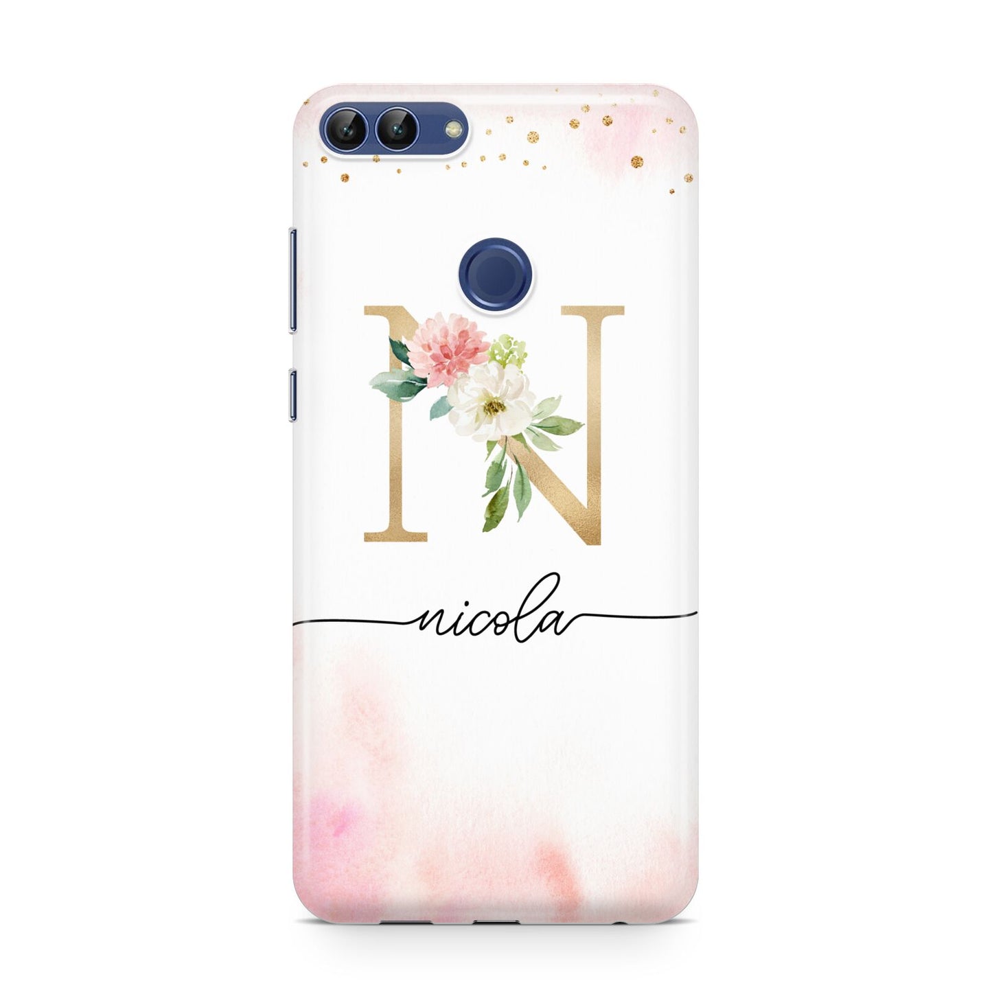 Pink Watercolour Monogram Huawei P Smart Case