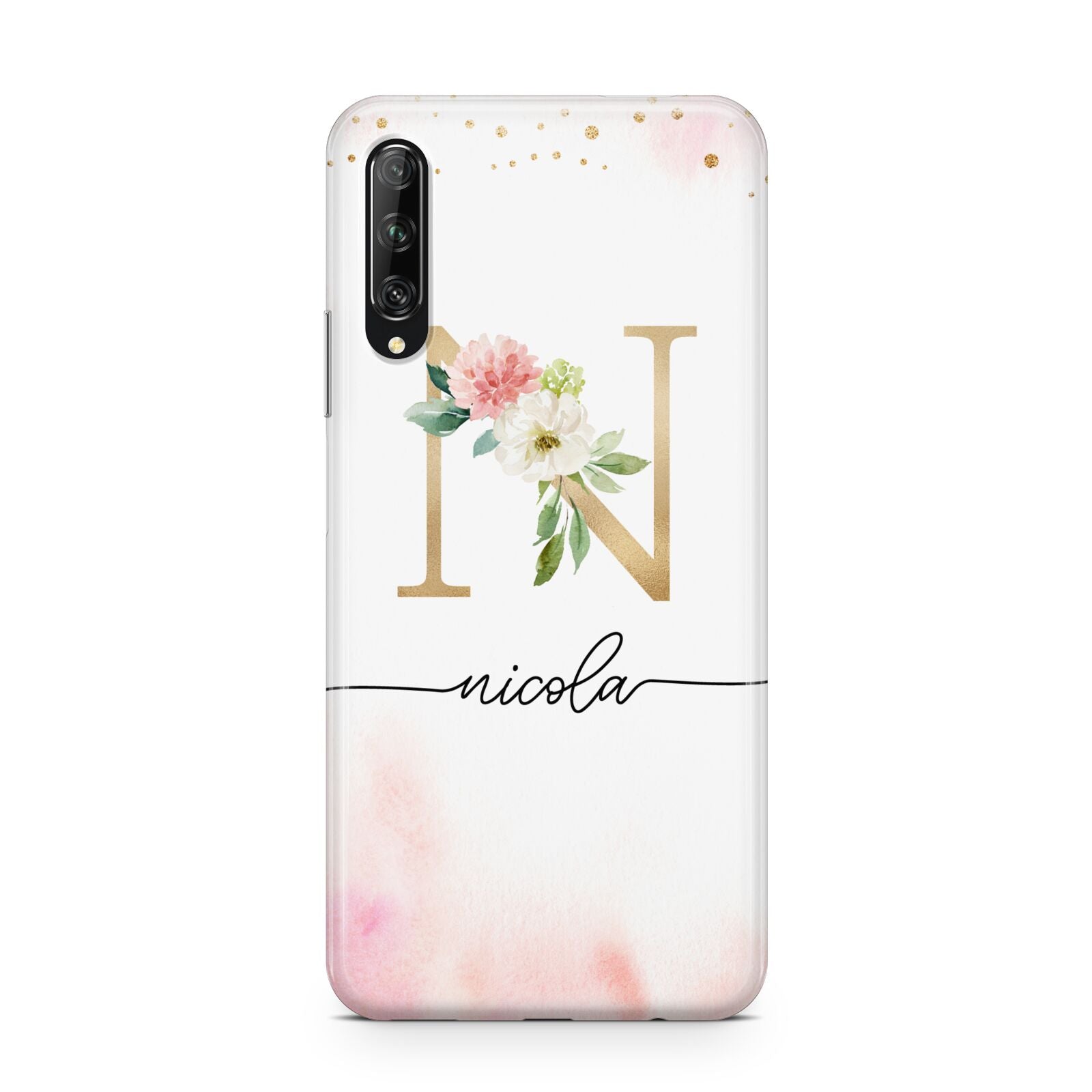 Pink Watercolour Monogram Huawei P Smart Pro 2019