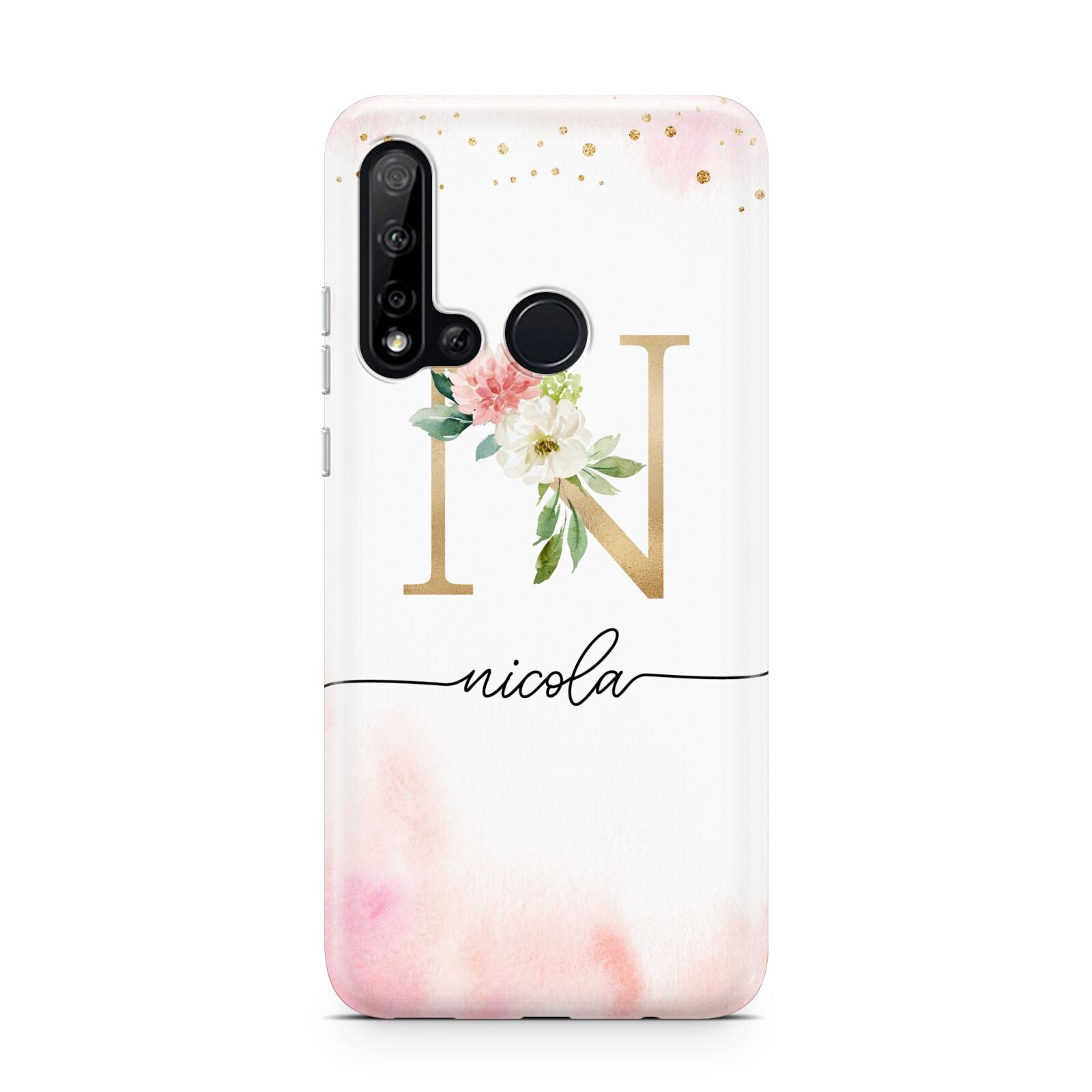 Pink Watercolour Monogram Huawei P20 Lite 5G Phone Case