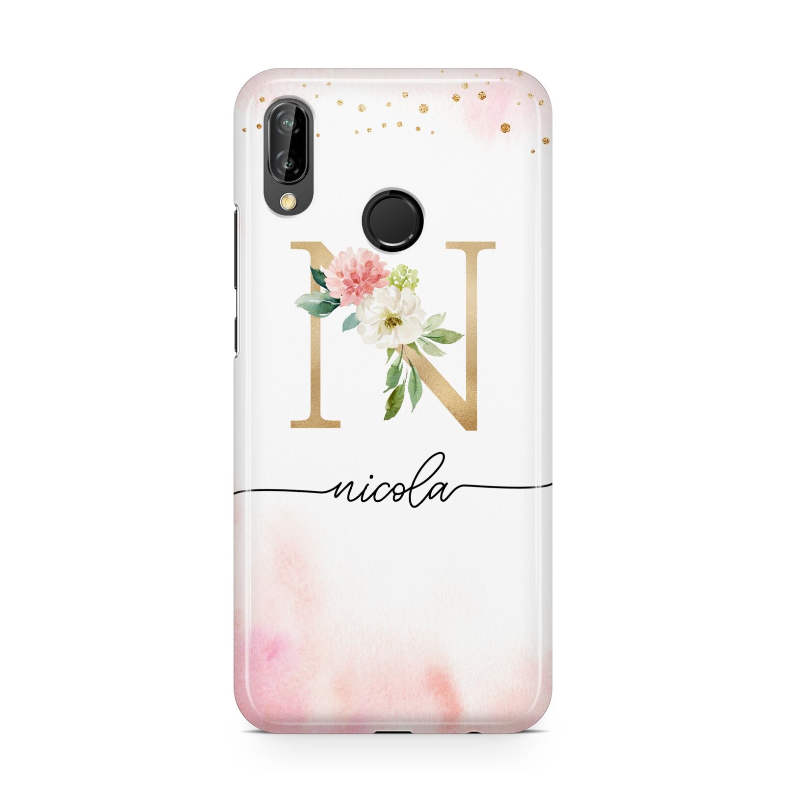 Pink Watercolour Monogram Huawei P20 Lite Phone Case