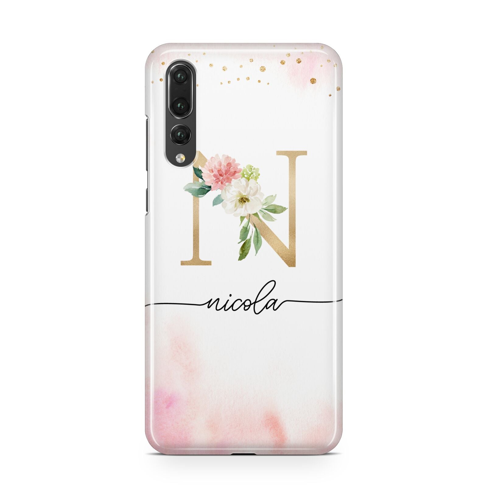 Pink Watercolour Monogram Huawei P20 Pro Phone Case