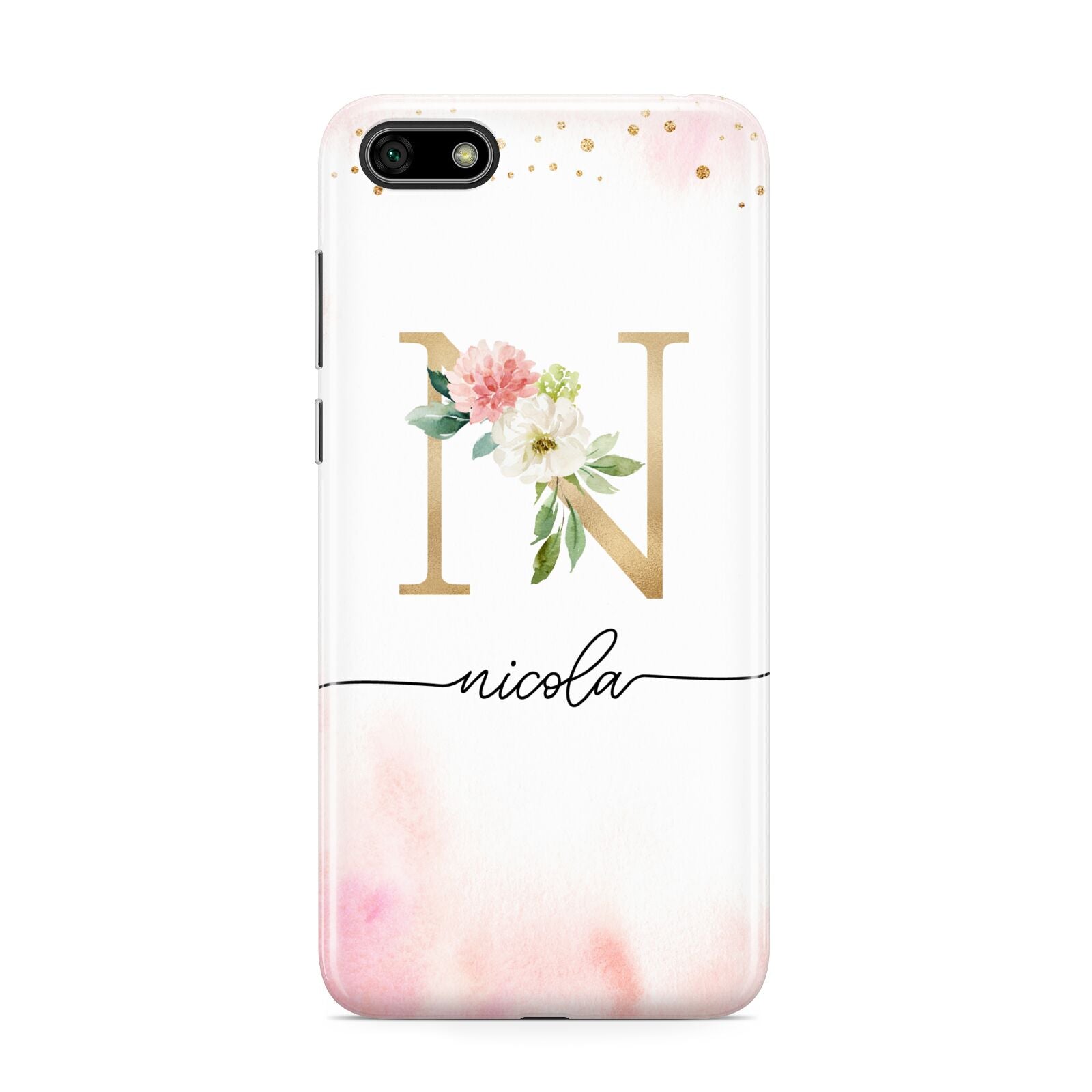 Pink Watercolour Monogram Huawei Y5 Prime 2018 Phone Case