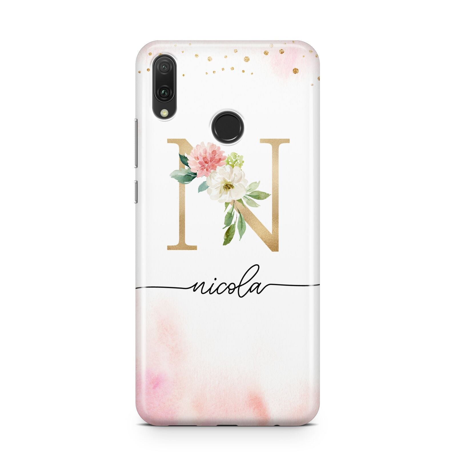 Pink Watercolour Monogram Huawei Y9 2019