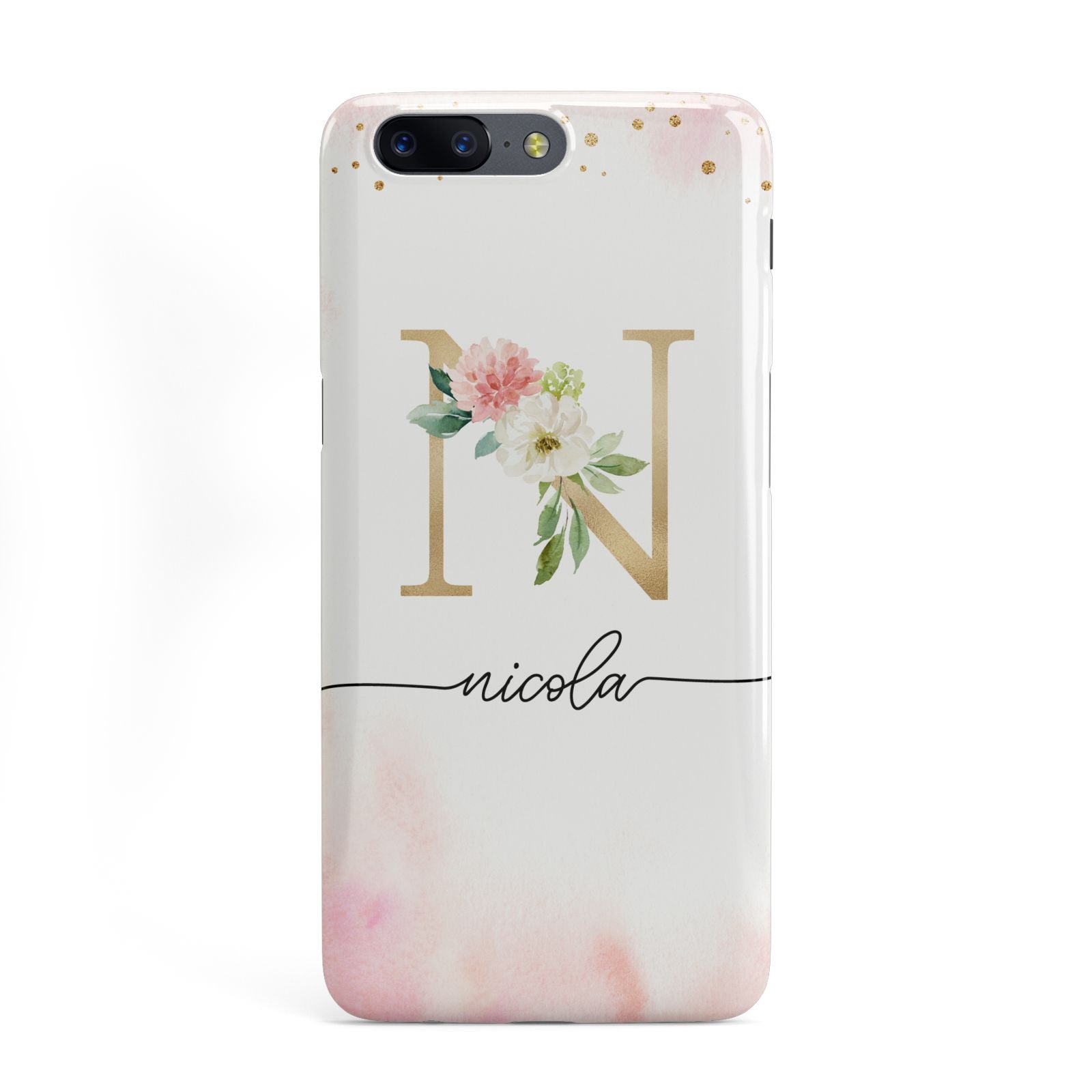 Pink Watercolour Monogram OnePlus Case