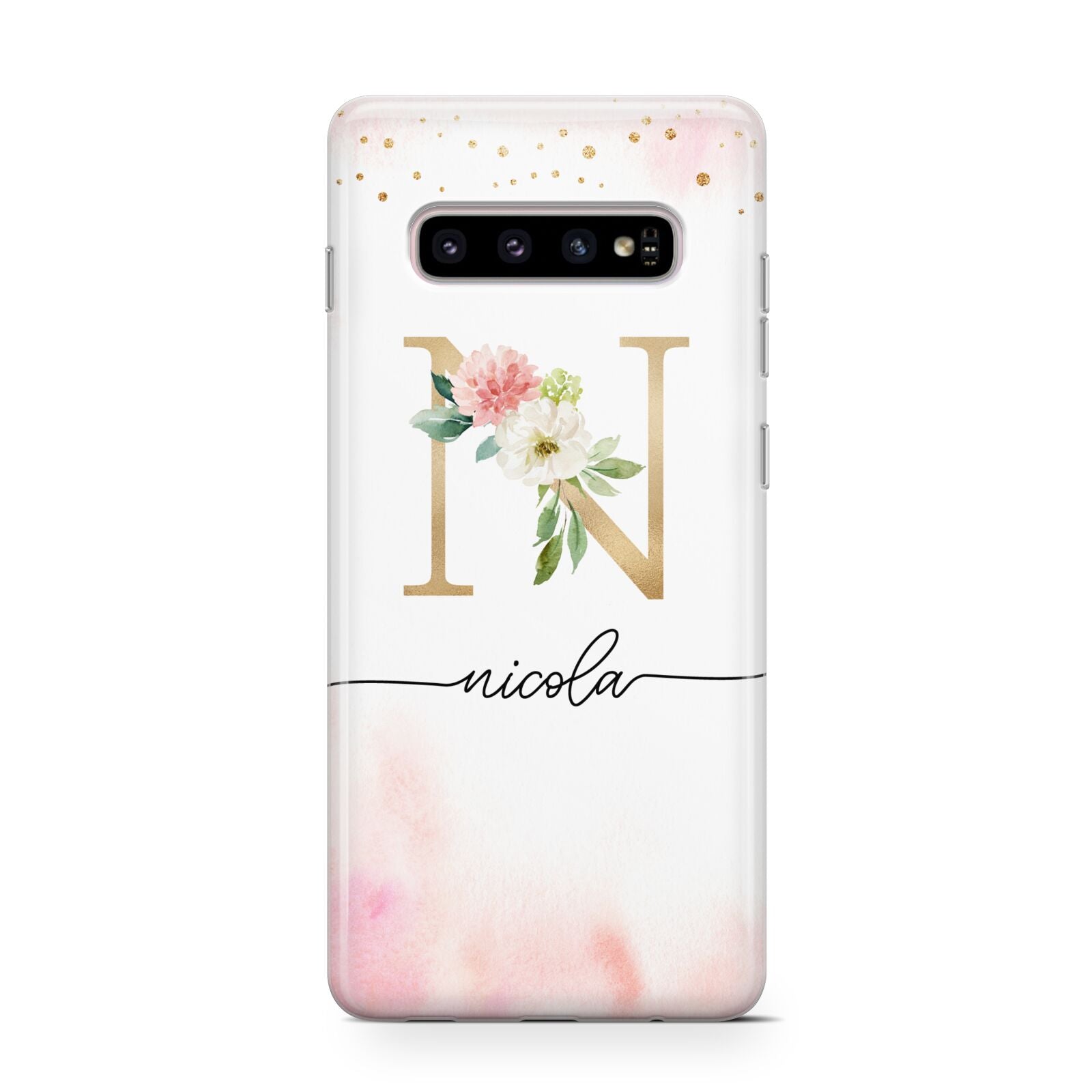 Pink Watercolour Monogram Protective Samsung Galaxy Case