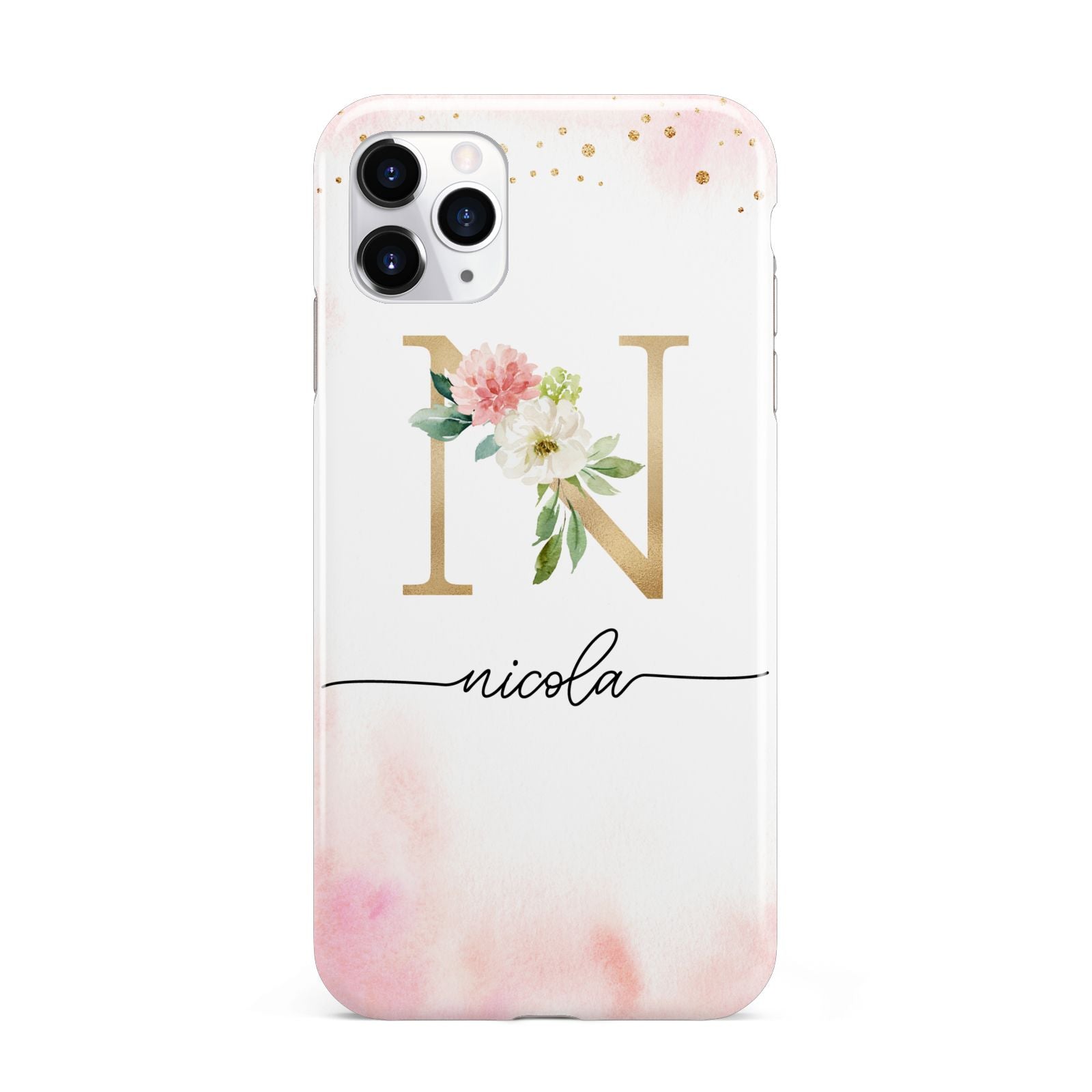 Pink Watercolour Monogram iPhone 11 Pro Max 3D Tough Case