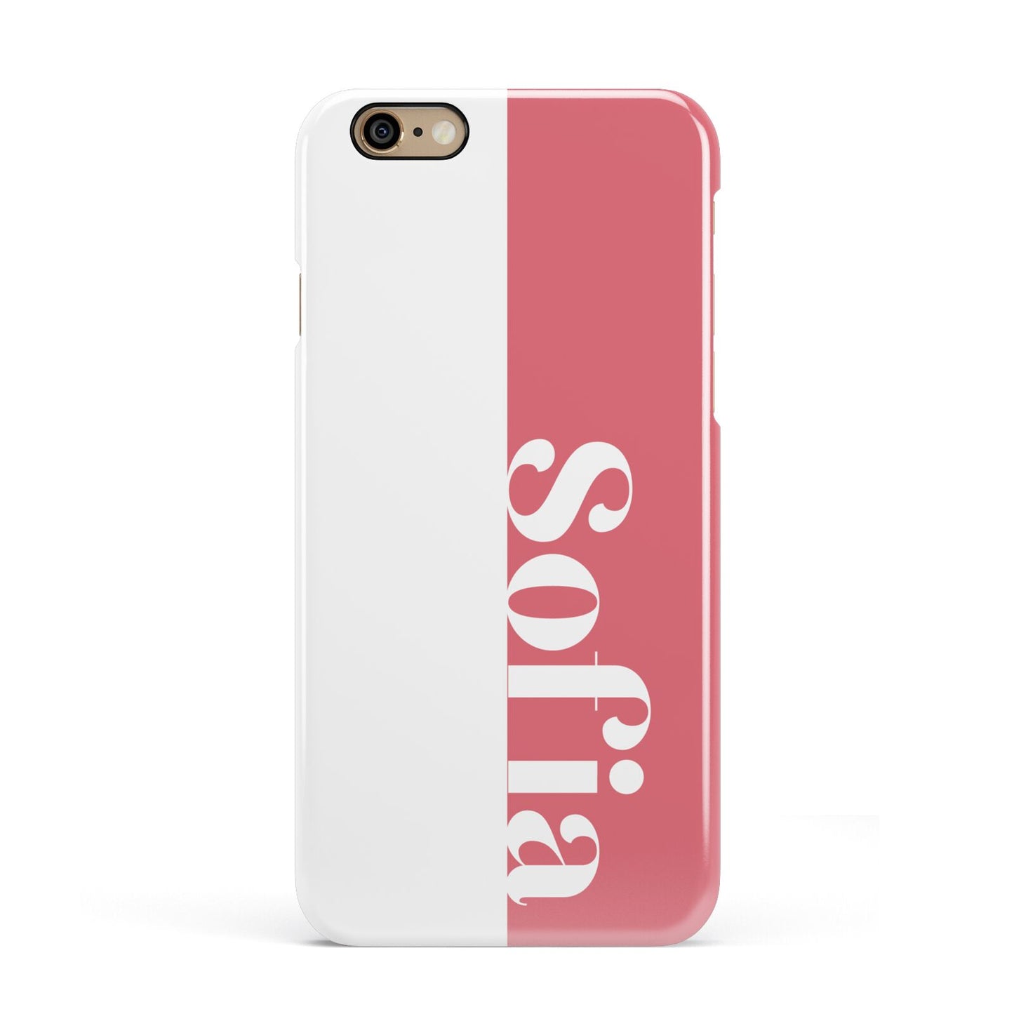 Pink White Personalised Apple iPhone 6 3D Snap Case