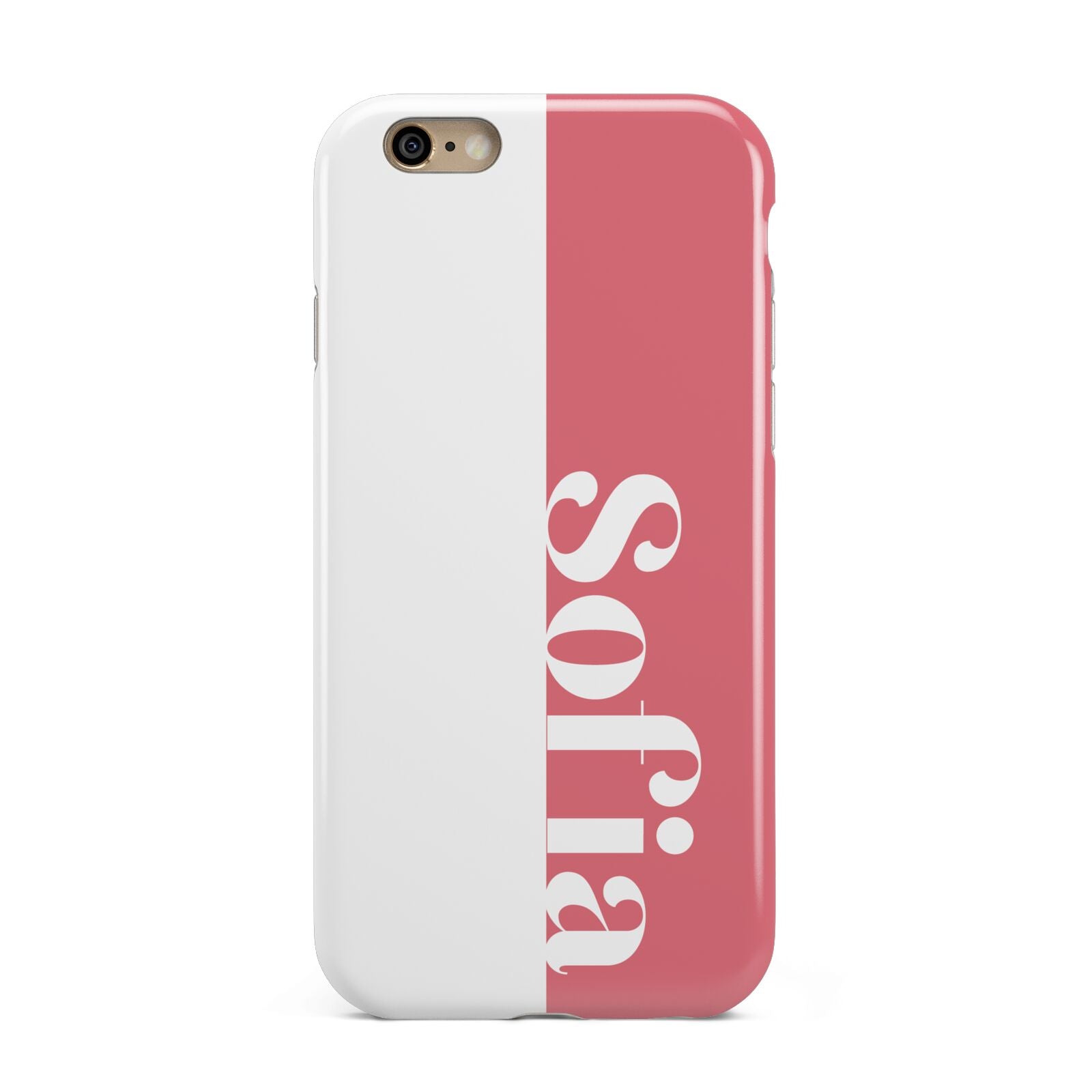 Pink White Personalised Apple iPhone 6 3D Tough Case