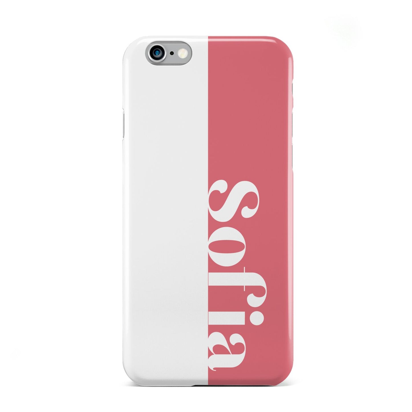 Pink White Personalised Apple iPhone 6 Case