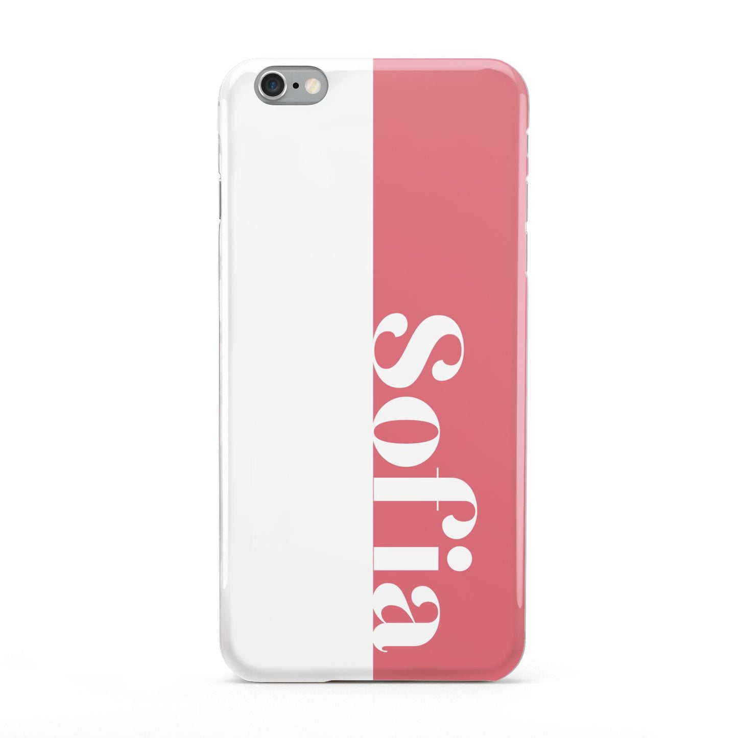 Pink White Personalised Apple iPhone 6 Plus Case