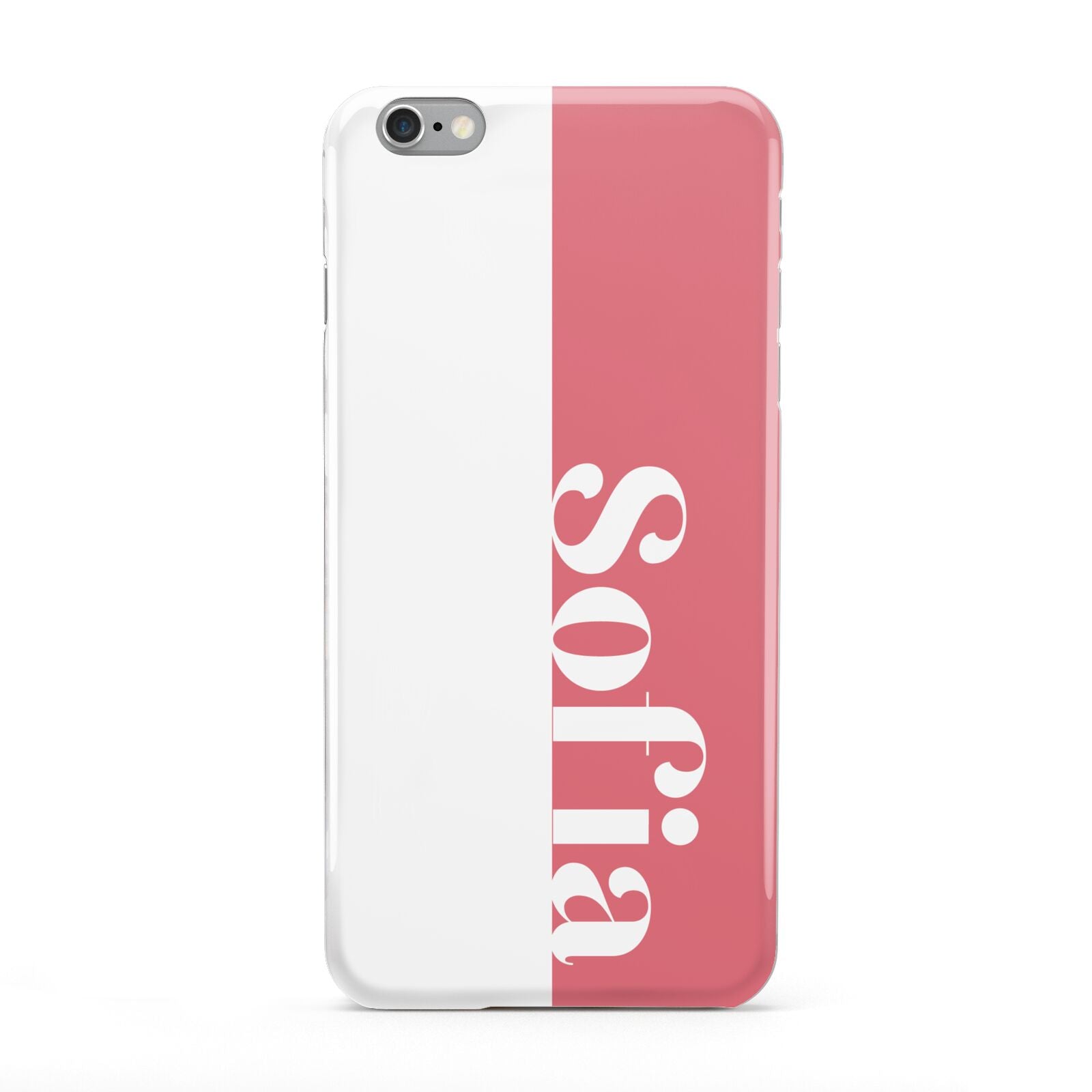 Pink White Personalised Apple iPhone 6 Plus Case