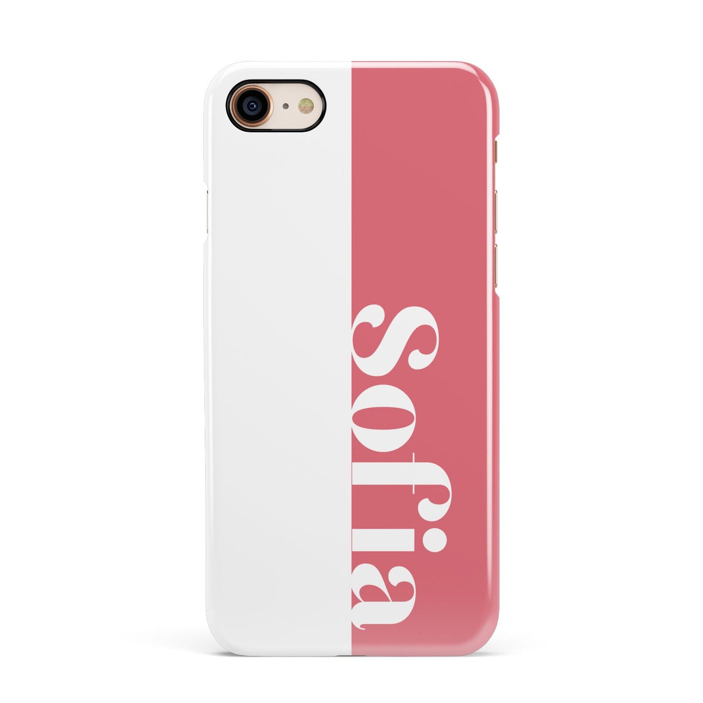 Pink White Personalised Apple iPhone 7 8 3D Snap Case