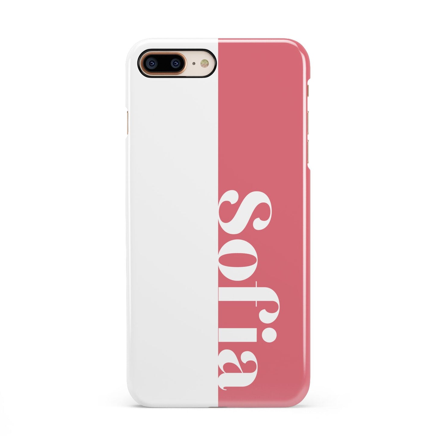 Pink White Personalised Apple iPhone 7 8 Plus 3D Snap Case