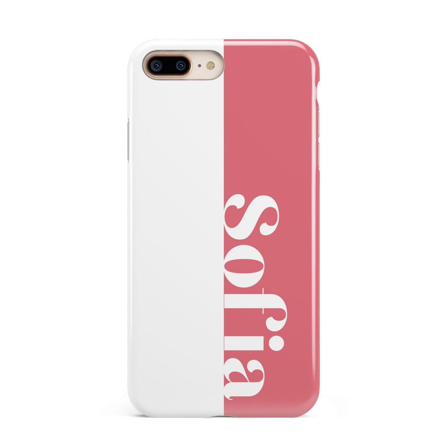 Pink White Personalised Apple iPhone 7 8 Plus 3D Tough Case