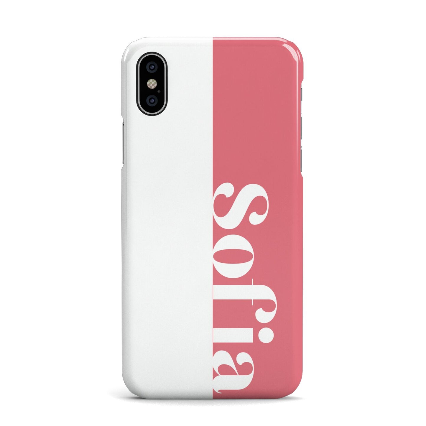 Pink White Personalised Apple iPhone X Case