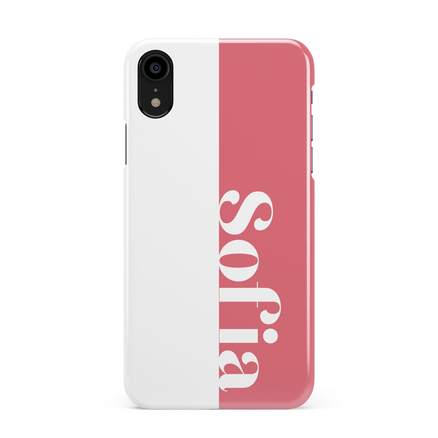 Pink White Personalised Apple iPhone XR Black 3D Snap Case